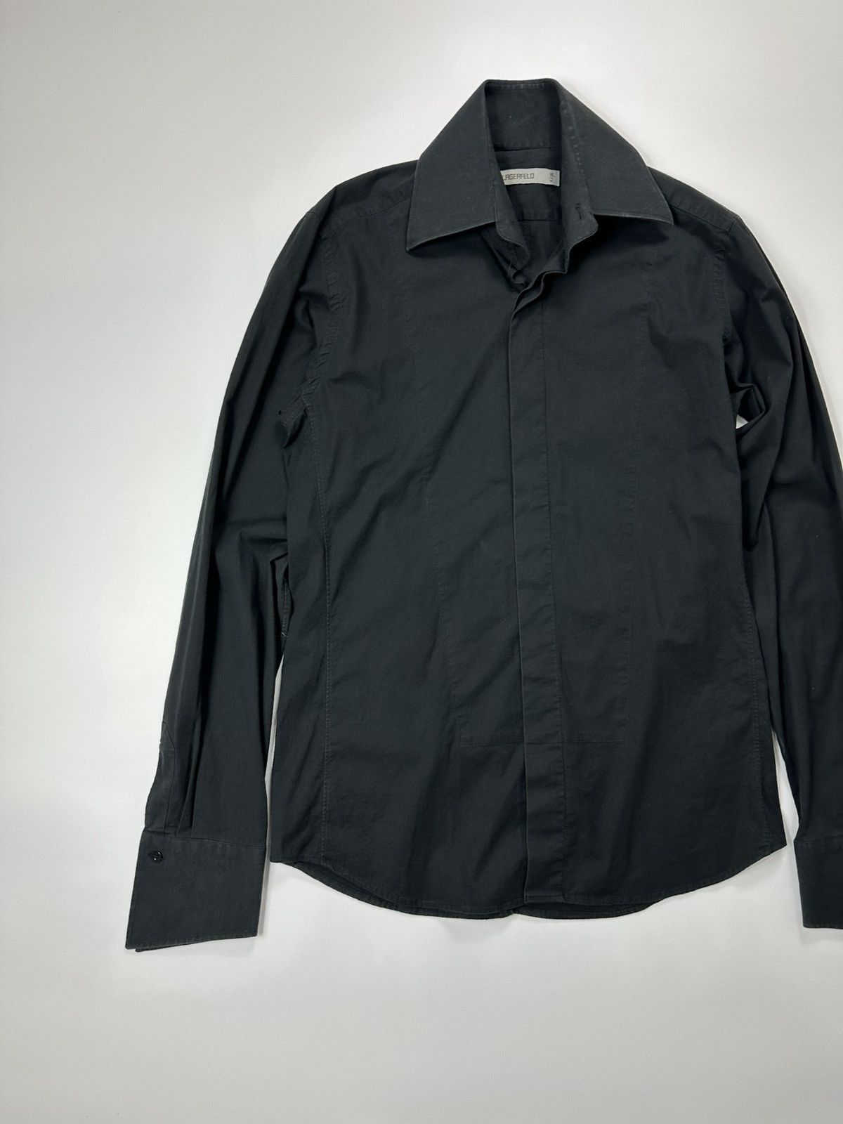 Karl Lagerfeld Karl Lagerfeld Black Formal Shirt Size US M / EU 48-50 / 2 - 3 Thumbnail