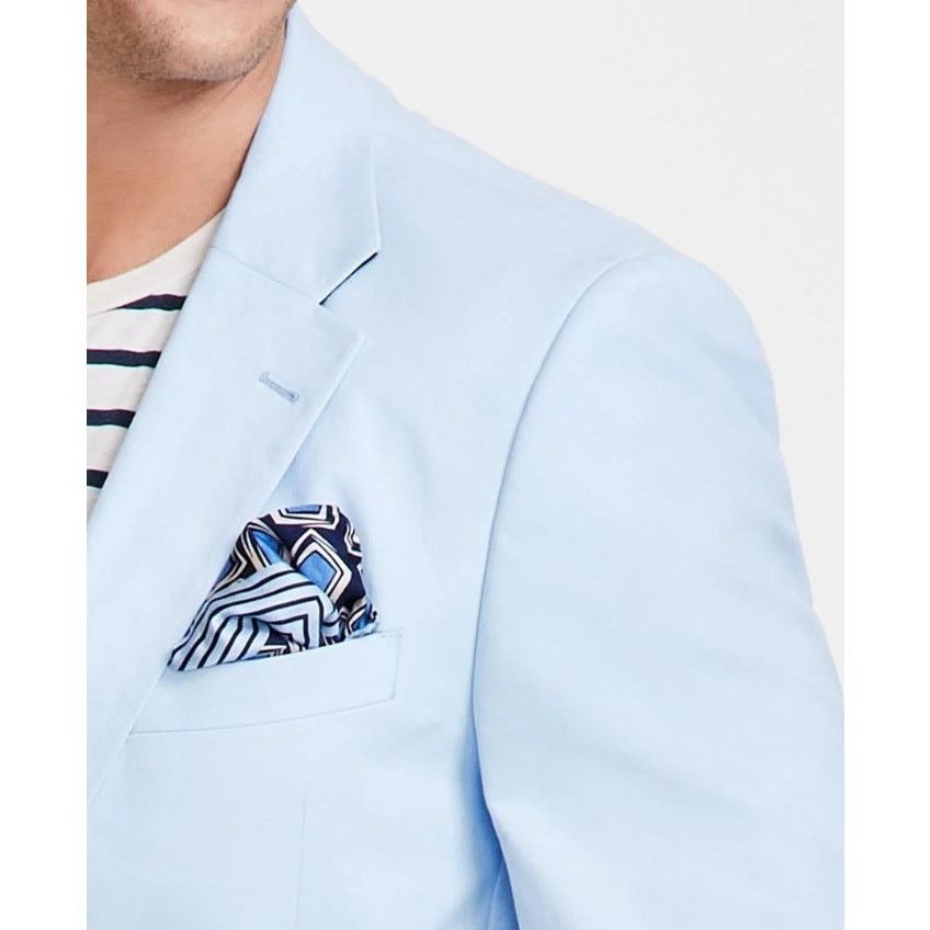 Nautica Nautica Men's Sky Blue Cotton Stretch Suit Blazer Size 42L Size 42L - 2 Thumbnail