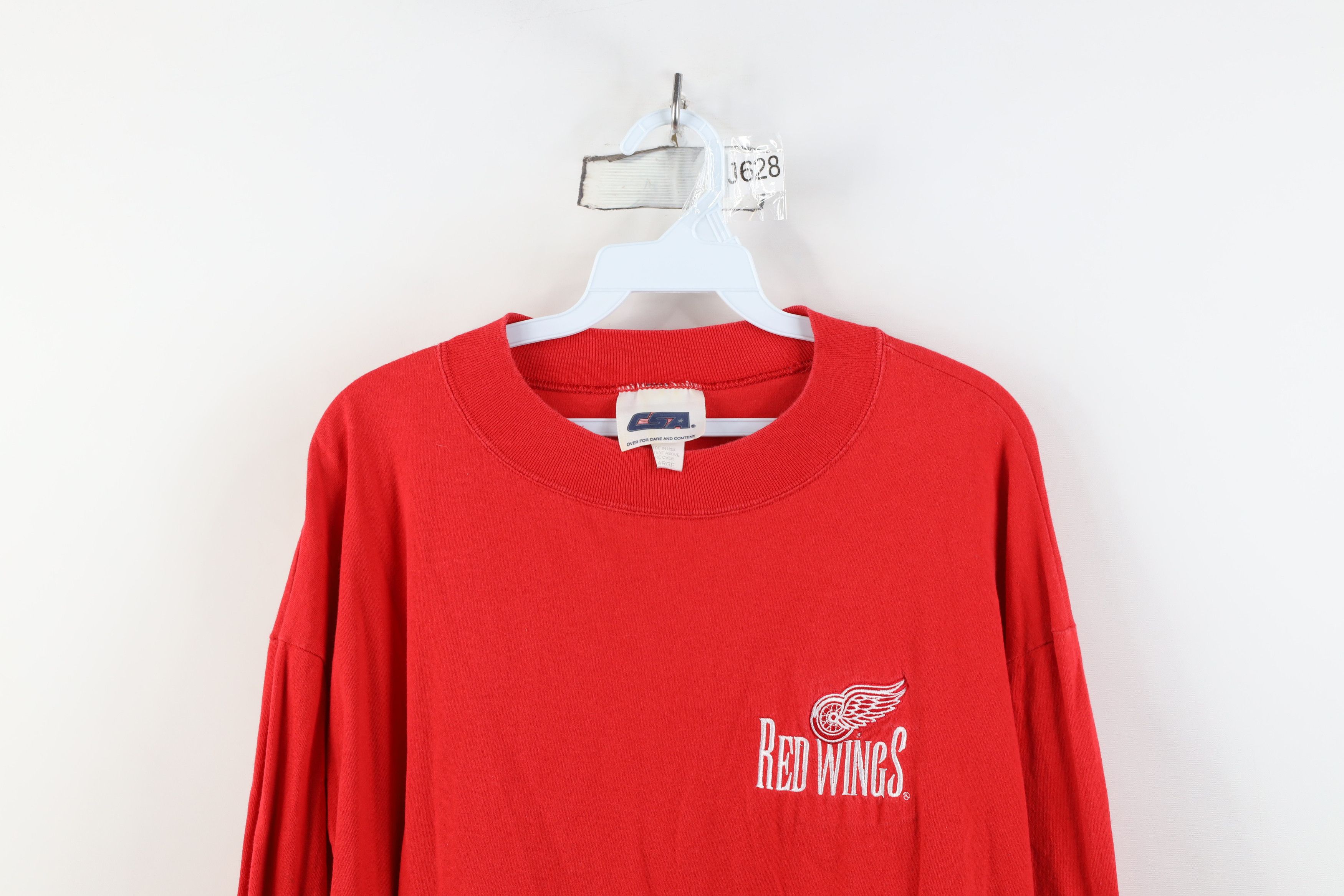 Vintage Vintage 90s Red Wings Hockey Long Sleeve T-Shirt Cotton USA Size US XL / EU 56 / 4 - 2 Thumbnail