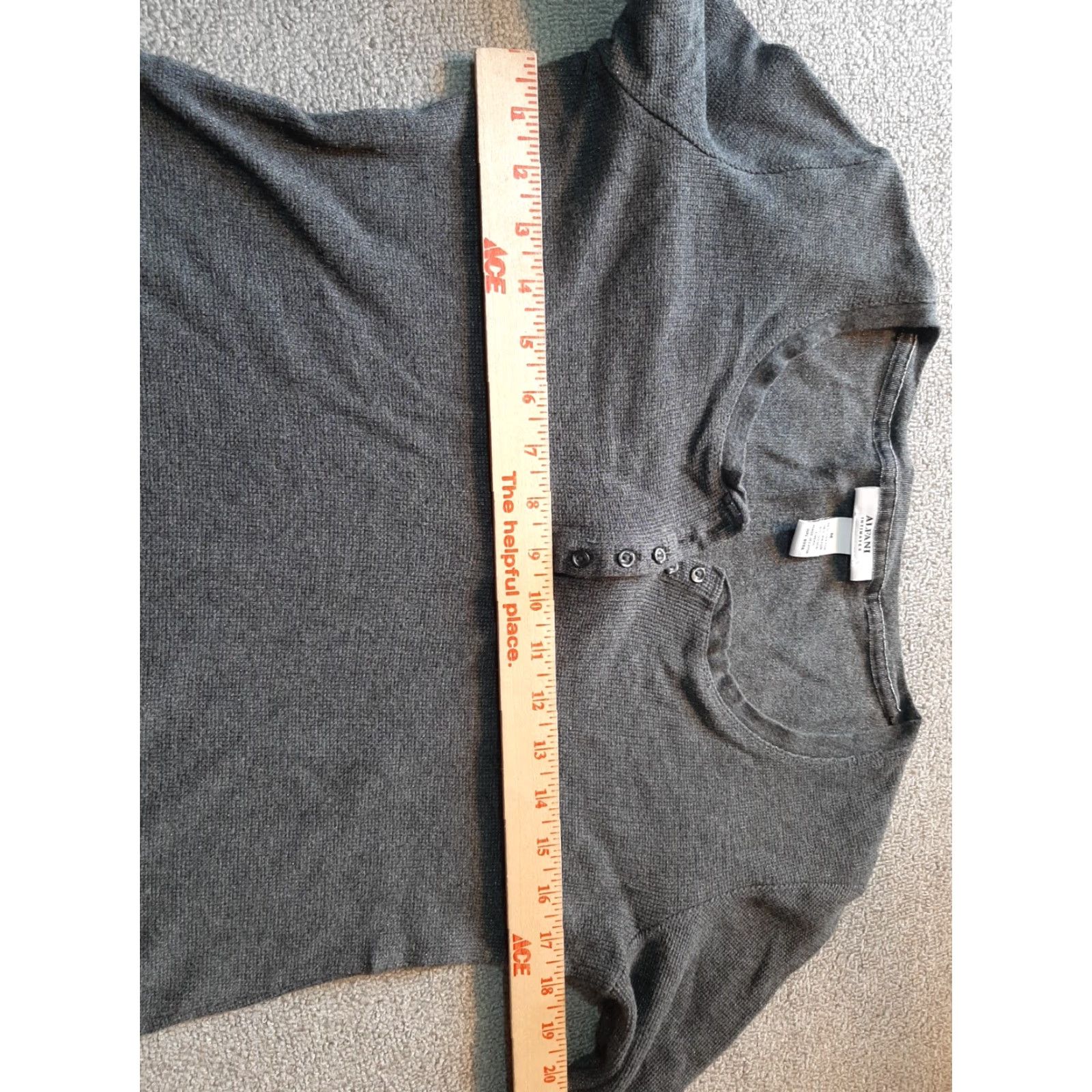 Alfani Alfani Intimates Top M Medium Long Sleeve Gray Silver Sparkles Sleepshirt Women Night Shirt Regular Solid Pattern Size M / US 6-8 / IT 42-44 - 4 Thumbnail
