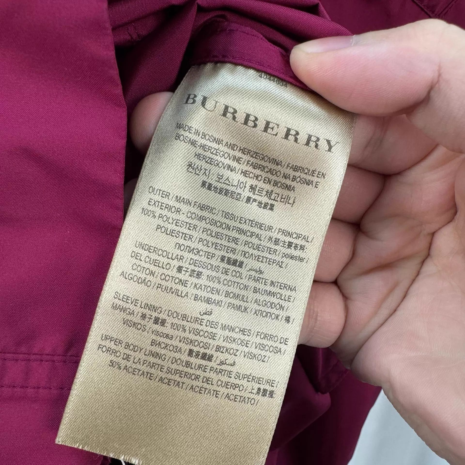 Burberry Burberry Magenta Double-Breasted Trench Coat UK8 Size S / US 4 / IT 40 - 7 Thumbnail