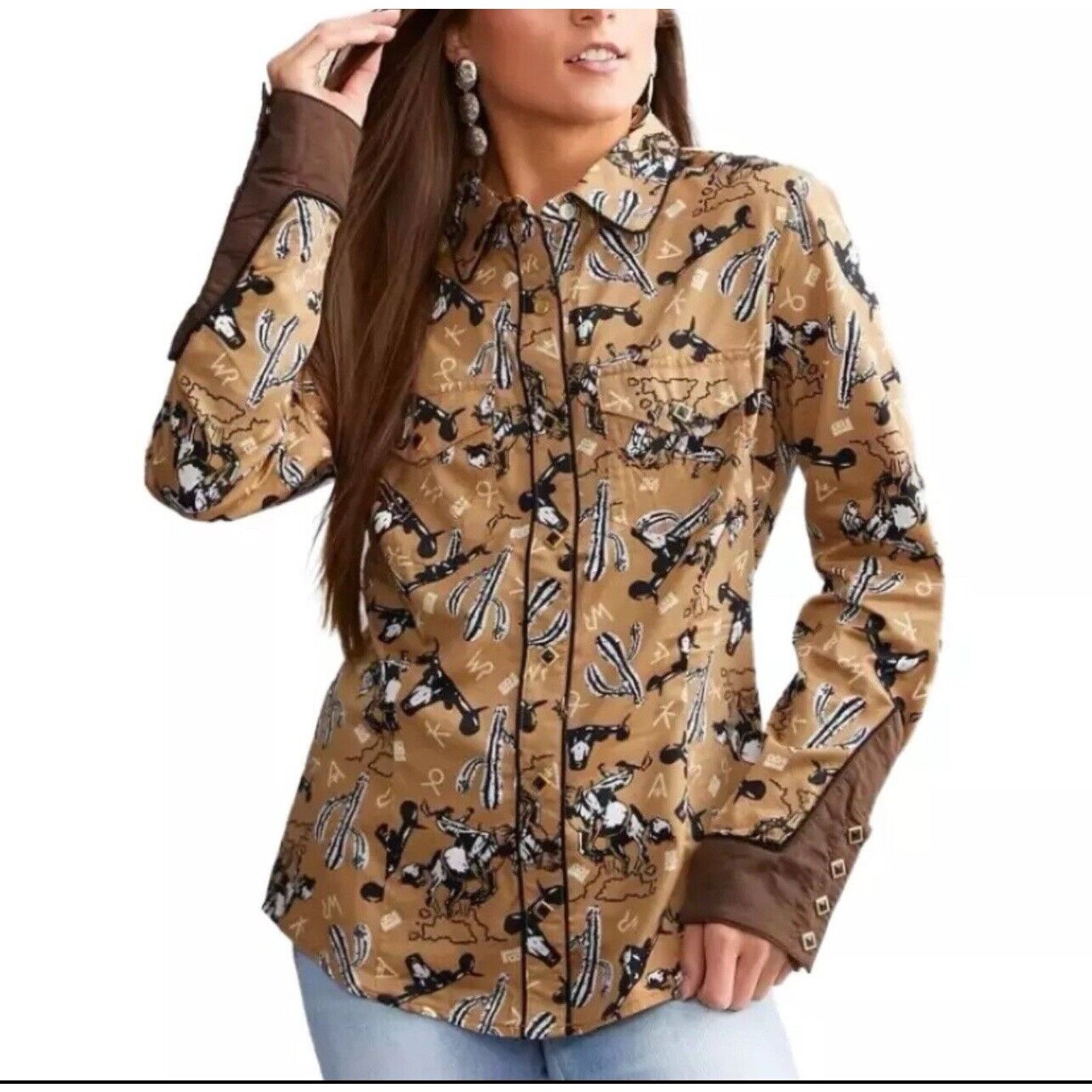 Wrangler X Leon Bridges Snap Button Western Shirt Cowboy L