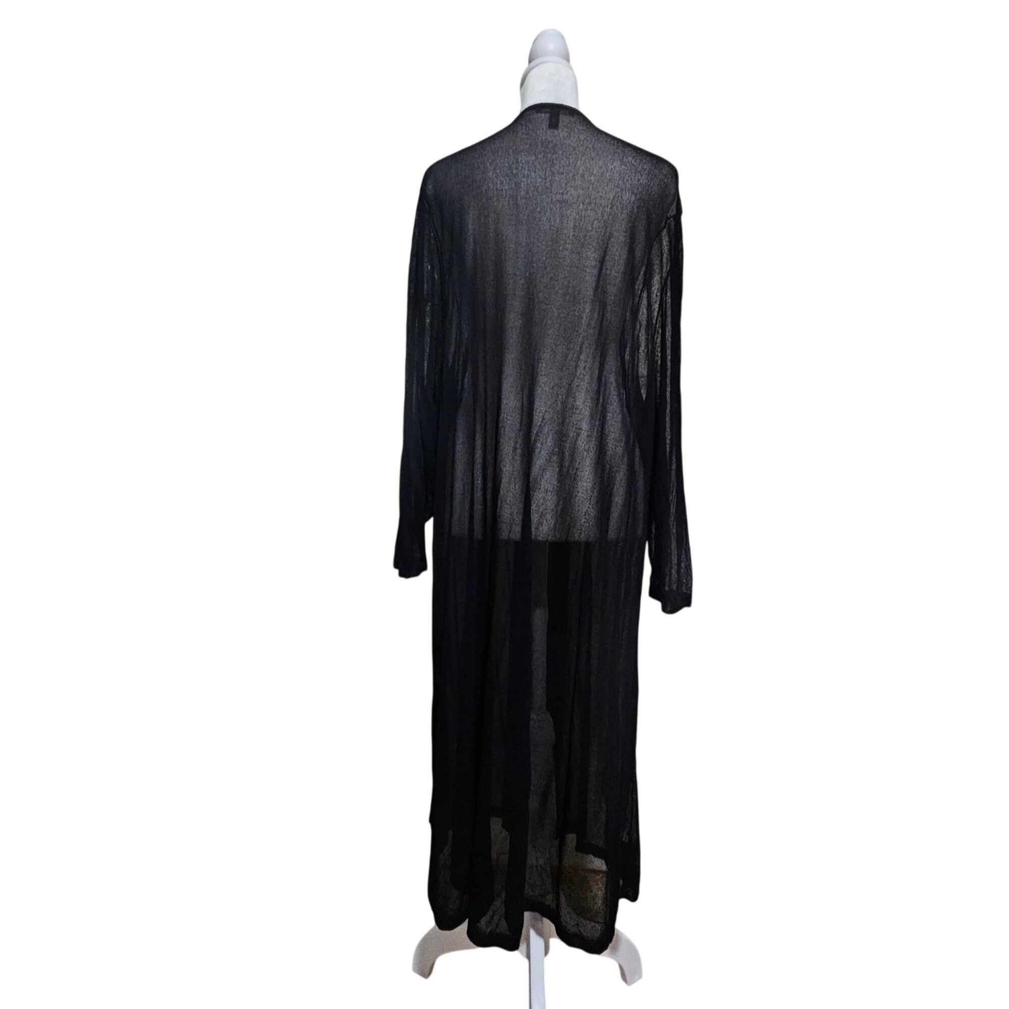 Eileen Fisher Eileen Fisher Women Black Sheer Duster 3X Italian Yarn Minim Size 3XL / US 20-22 - 4 Thumbnail