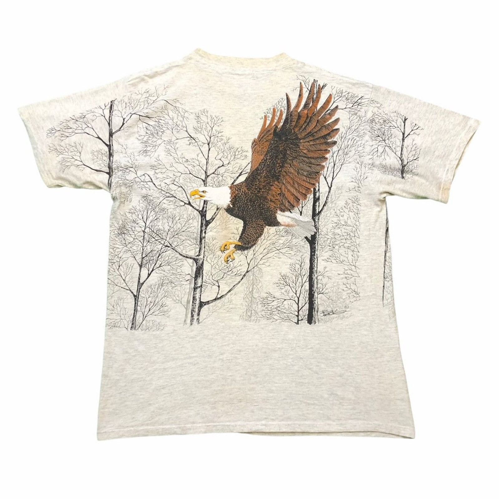 Vintage Vintage 90s Tultex Bald Eagle T Shirt USA Nature Animal Tee Size US L / EU 52-54 / 3 - 5 Thumbnail
