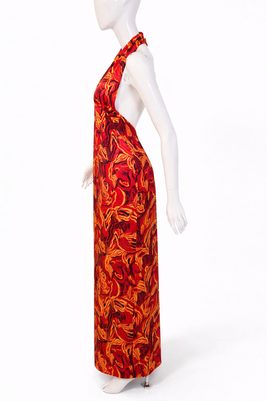 Versace Gianni Versace Couture Halter Neck Maxi Flame Evenig Dress Size M / US 6-8 / IT 42-44 - 6 Thumbnail