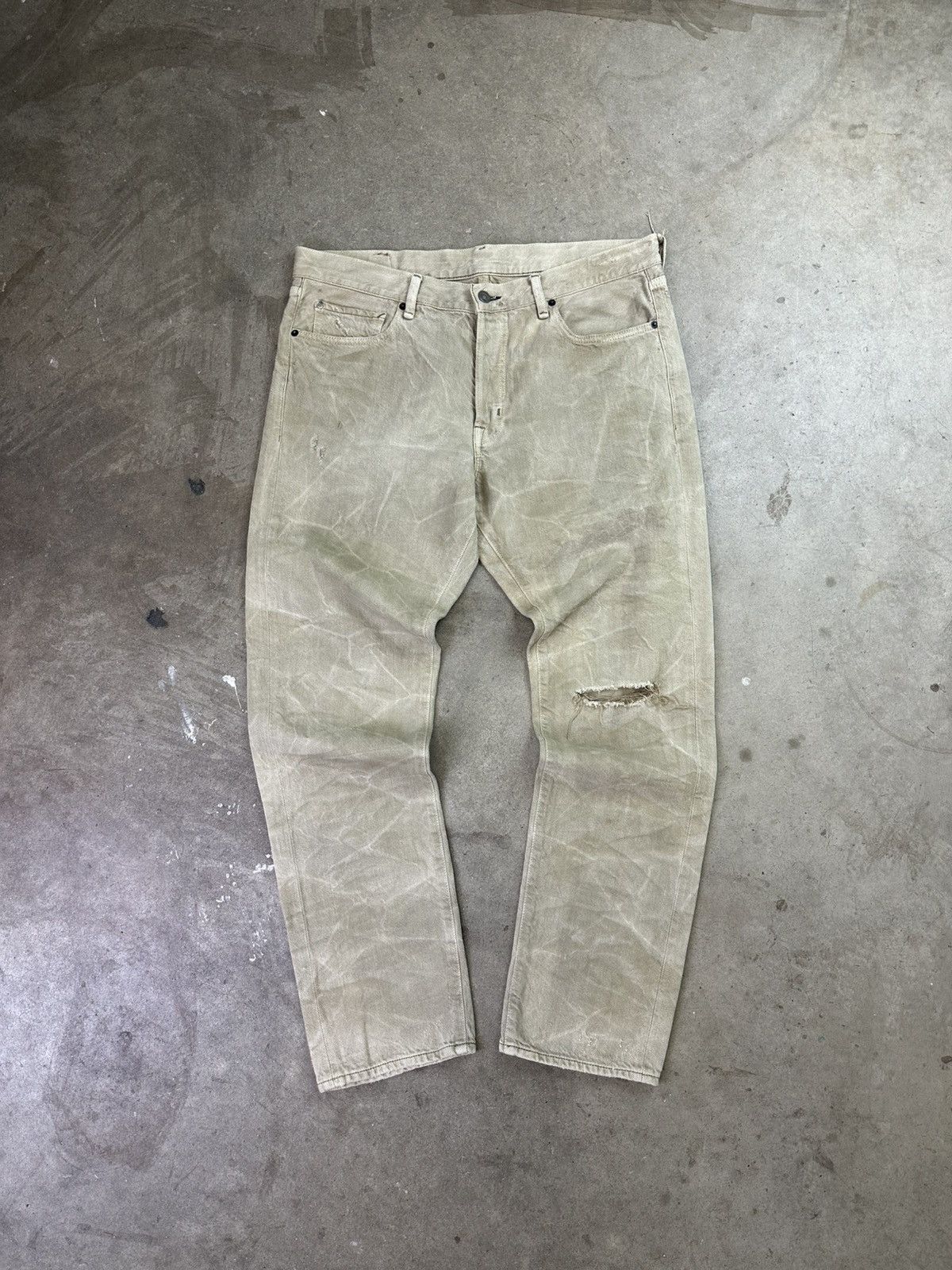 Ralph Lauren Ralph Lauren Stone Washed Denim Tan Straight Cut Loose 36" Size US 36 / EU 52 - 1 Thumbnail