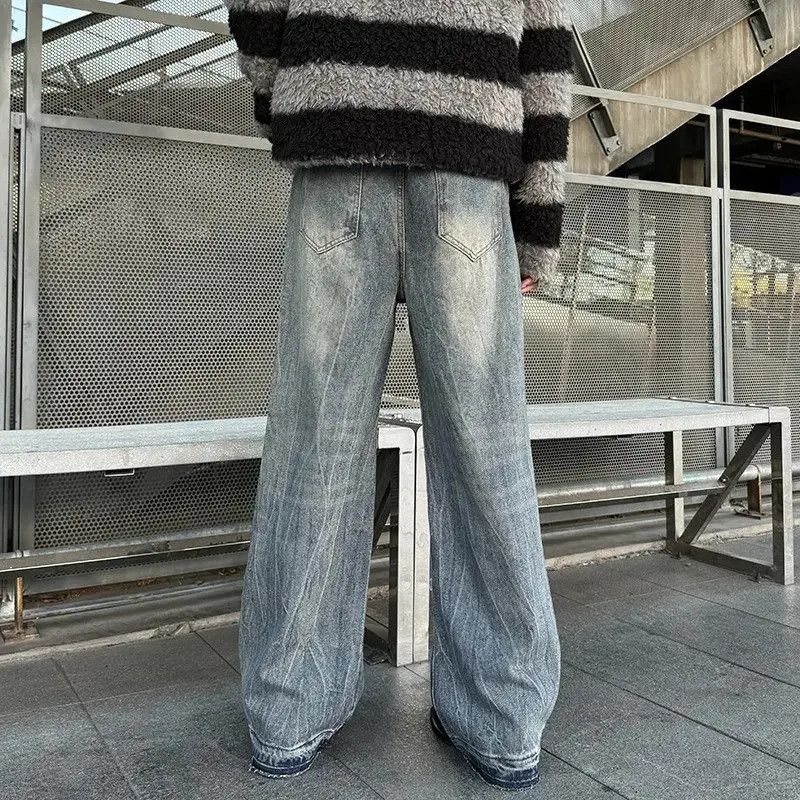 Japanese Brand Retro loose straight leg casual jeans Size US 32 / EU 48 - 4 Thumbnail
