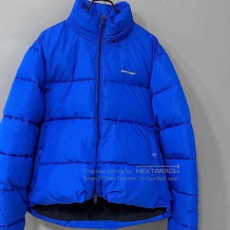 Balenciaga Klein Blue Small Logo Puffer Jacket