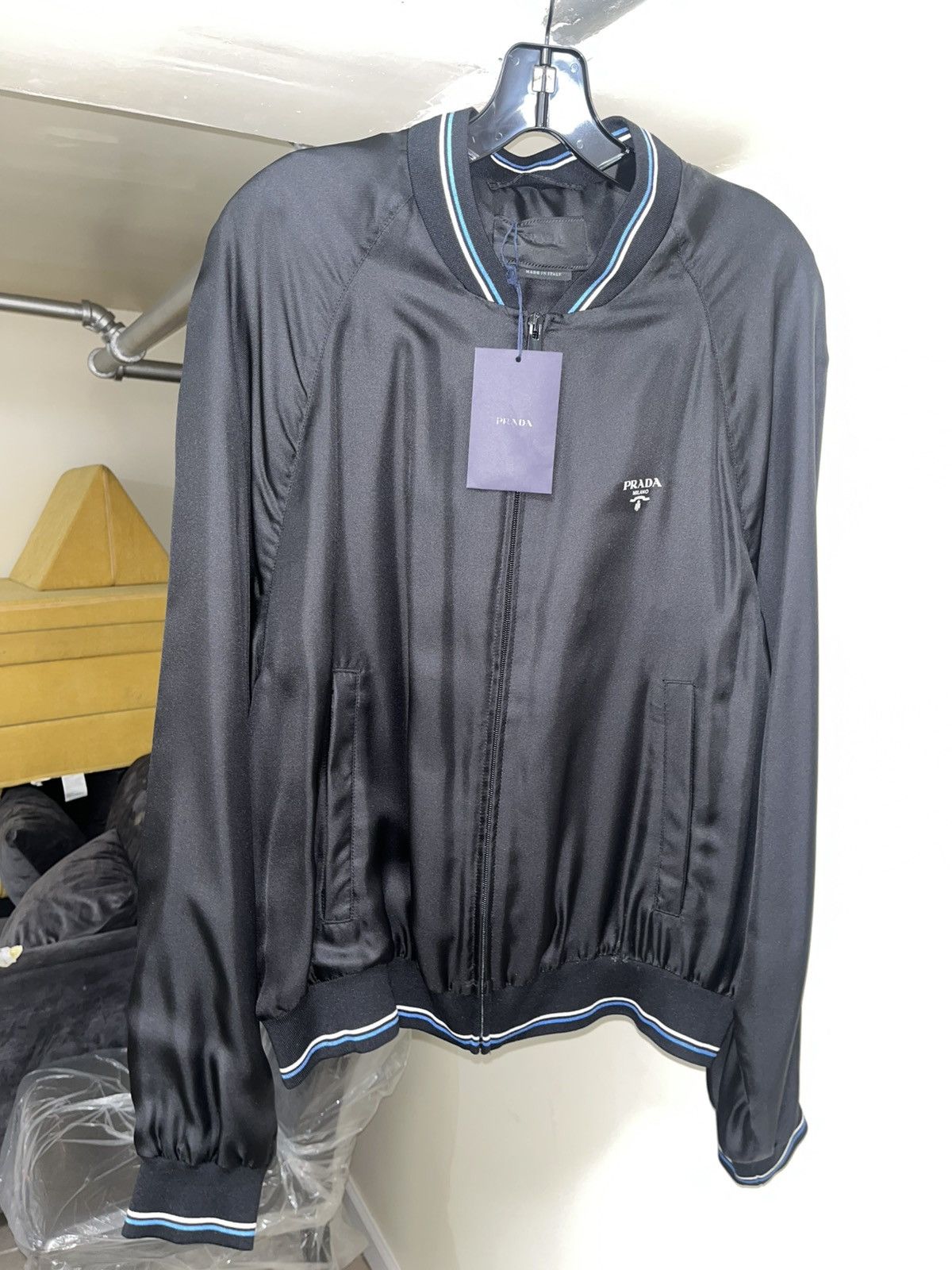 Prada Prada Men’s Silk Twill Blouson Jacket Sz L Size US L / EU 52-54 / 3 - 4 Thumbnail
