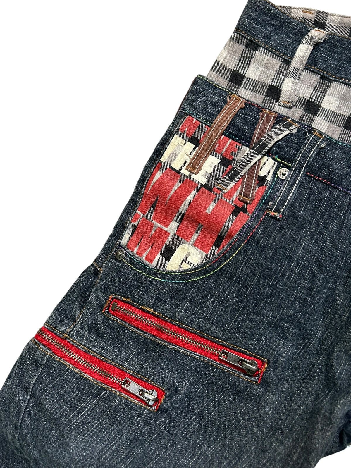 Japanese Brand × Kapital × Vintage Double Waist Japanese Punk Style Denim Jeans Size US 28 / EU 44 - 7 Thumbnail