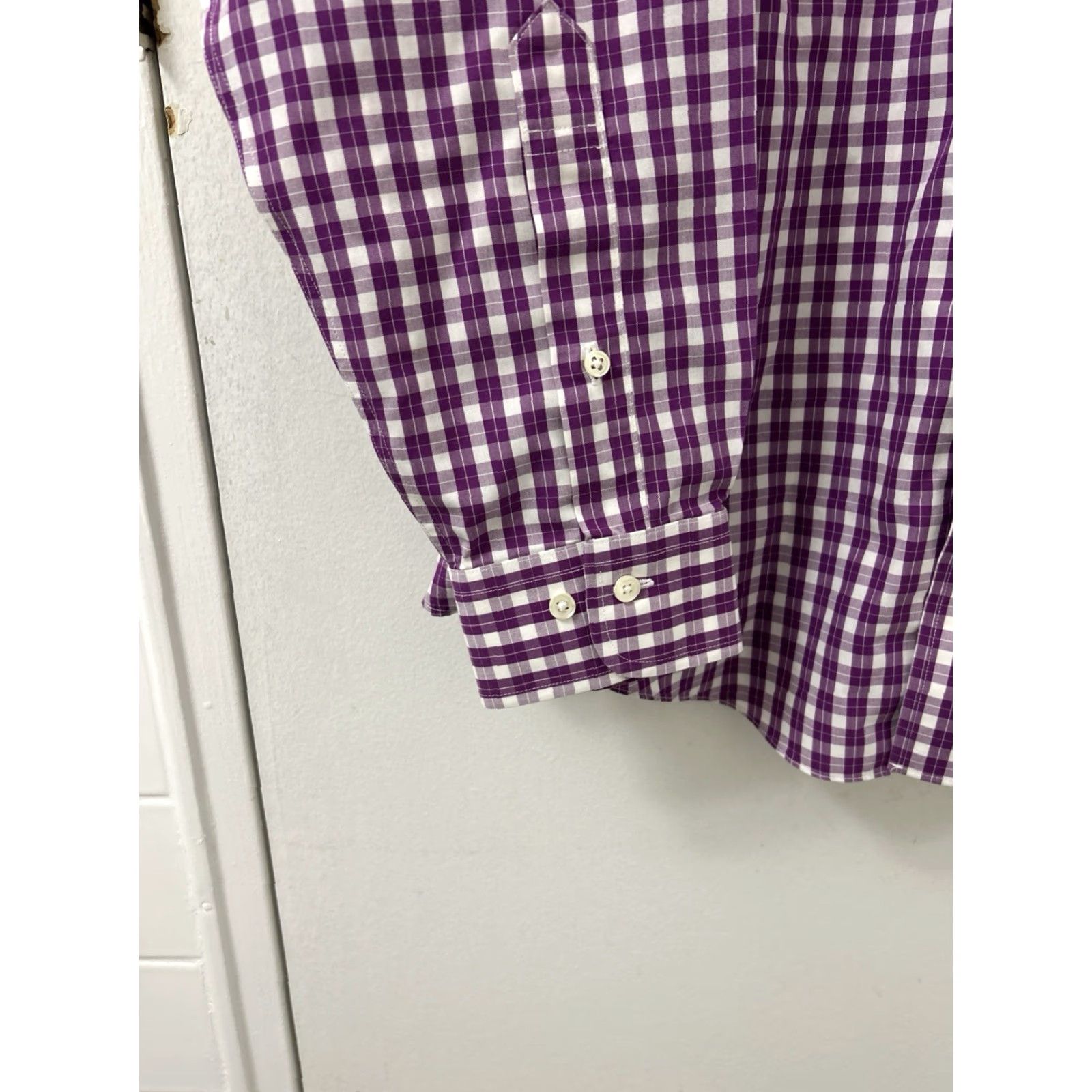 Brooks Brothers Brooks Brothers 346 Shirt Mens 15.5 Purple Oxford Plaid Slim Fit Button-Down Dress Shirt Size US L / EU 52-54 / 3 - 6 Thumbnail