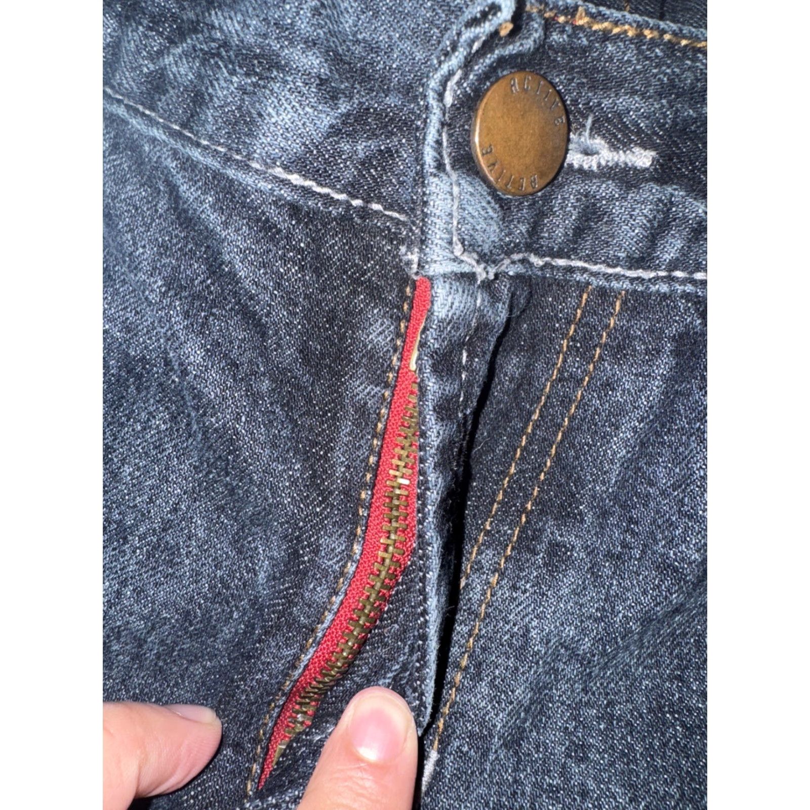 Vintage VINTAGE Active Ride Shop Revolt Denim Jeans Men’s 32x33 Dark Wash Skater Streetwear Slim Straight Jeans Size US 32 / EU 48 - 4 Thumbnail
