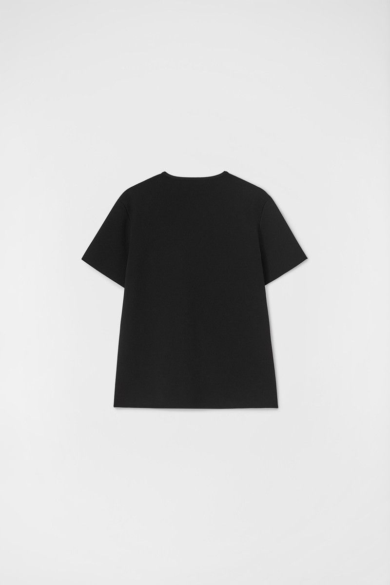 Jil Sander o1loc1c0426 Knit T-Shirt in Black Size L / US 10 / IT 46 - 2 Thumbnail