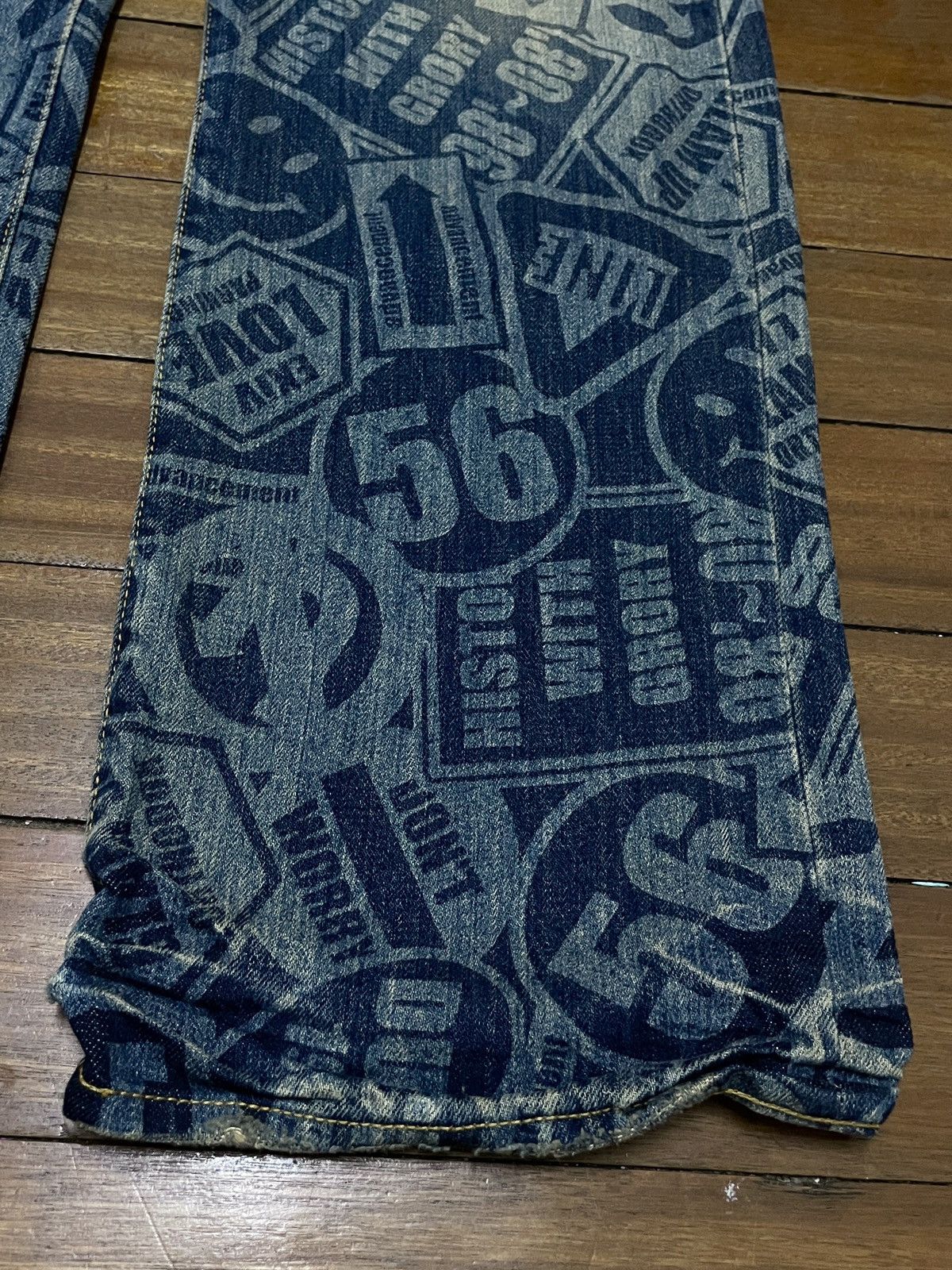 Hysteric Glamour Very Rare Vintage Japanese Brand Co&Lu Fullprint Jeans 1990s Size US 31 - 6 Thumbnail