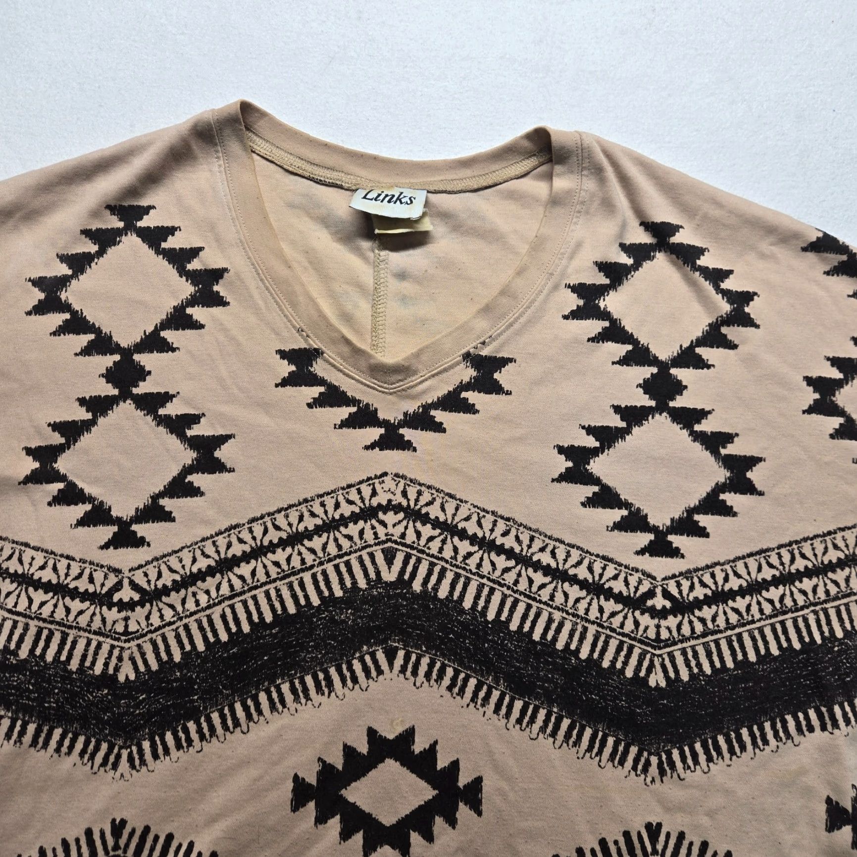Vintage Links Sweater Aztec Pullover Adult 3X Brown Oversized Womens 3X Aztec-Style Pullover Sweater Brown 3X Womens Size XXL / US 16-18 / IT 52-54 - 2 Thumbnail