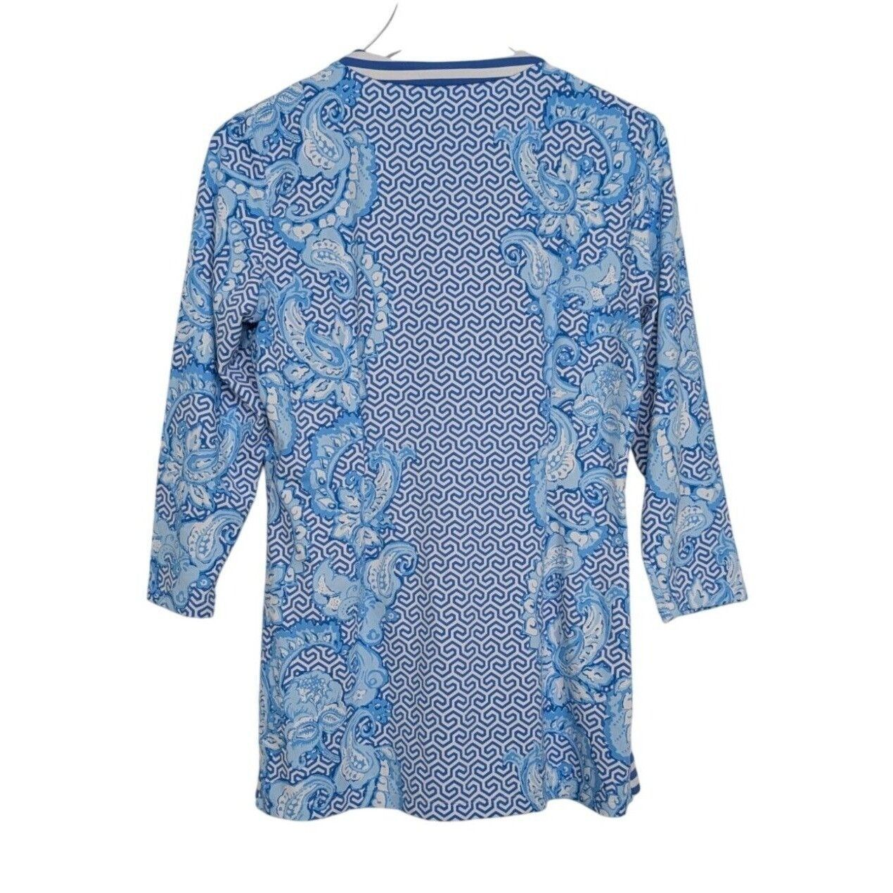 Designer J McLaughlin Catalina Cloth Blouse Womens Size Medium Blue Size M / US 6-8 / IT 42-44 - 7 Thumbnail