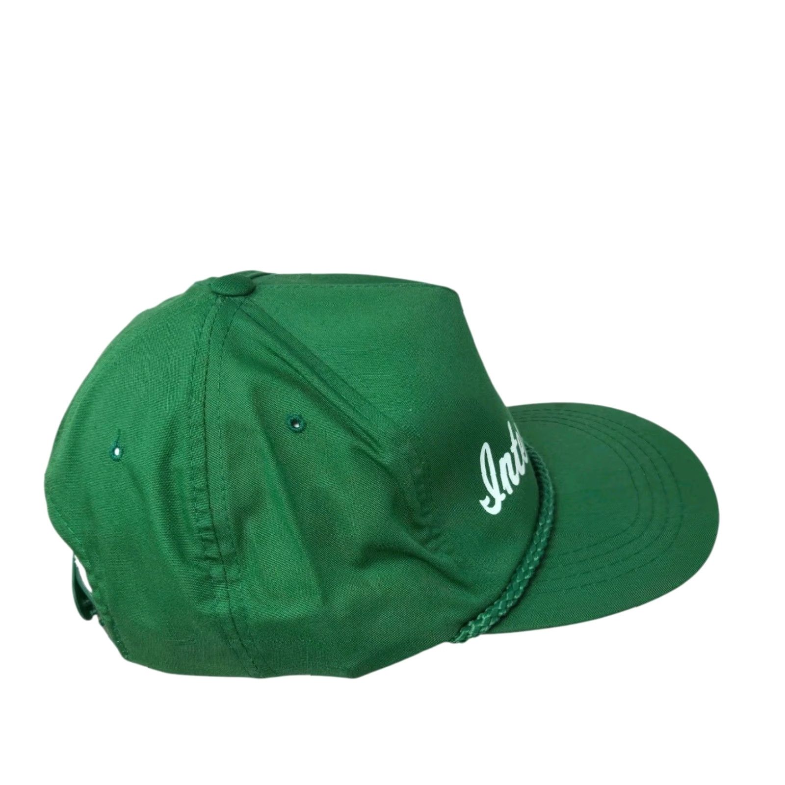 Vintage VTG Yupoong Trucker Hat Cap Adjustable Cotton Green 1990s Kalamazoo MI Advertising Rope International Paper Belt? Size ONE SIZE - 6 Thumbnail