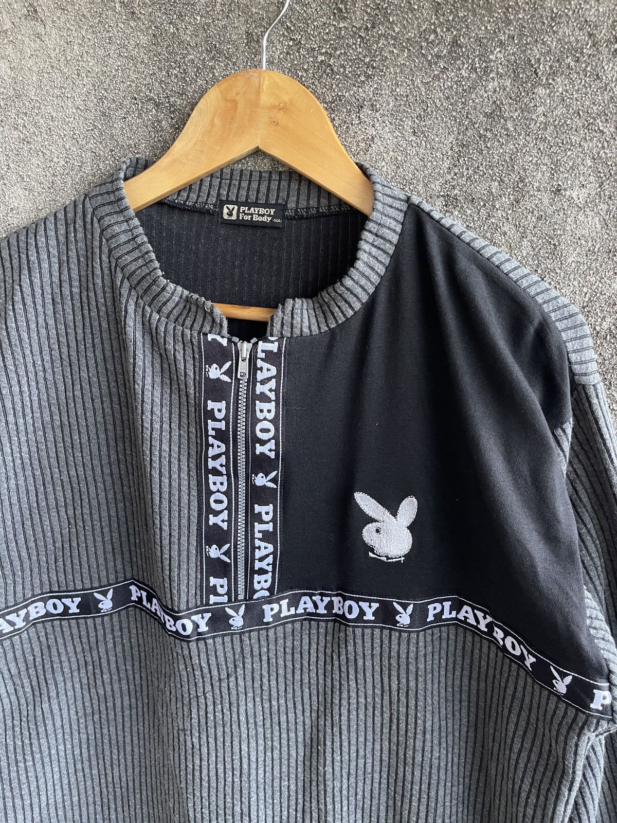 Hysteric Glamour × Playboy Vintage 90’s🔥PLAYBOY🔥Embroidery Logo Hulf Zipper Long Sleeve Size US L / EU 52-54 / 3 - 8 Thumbnail
