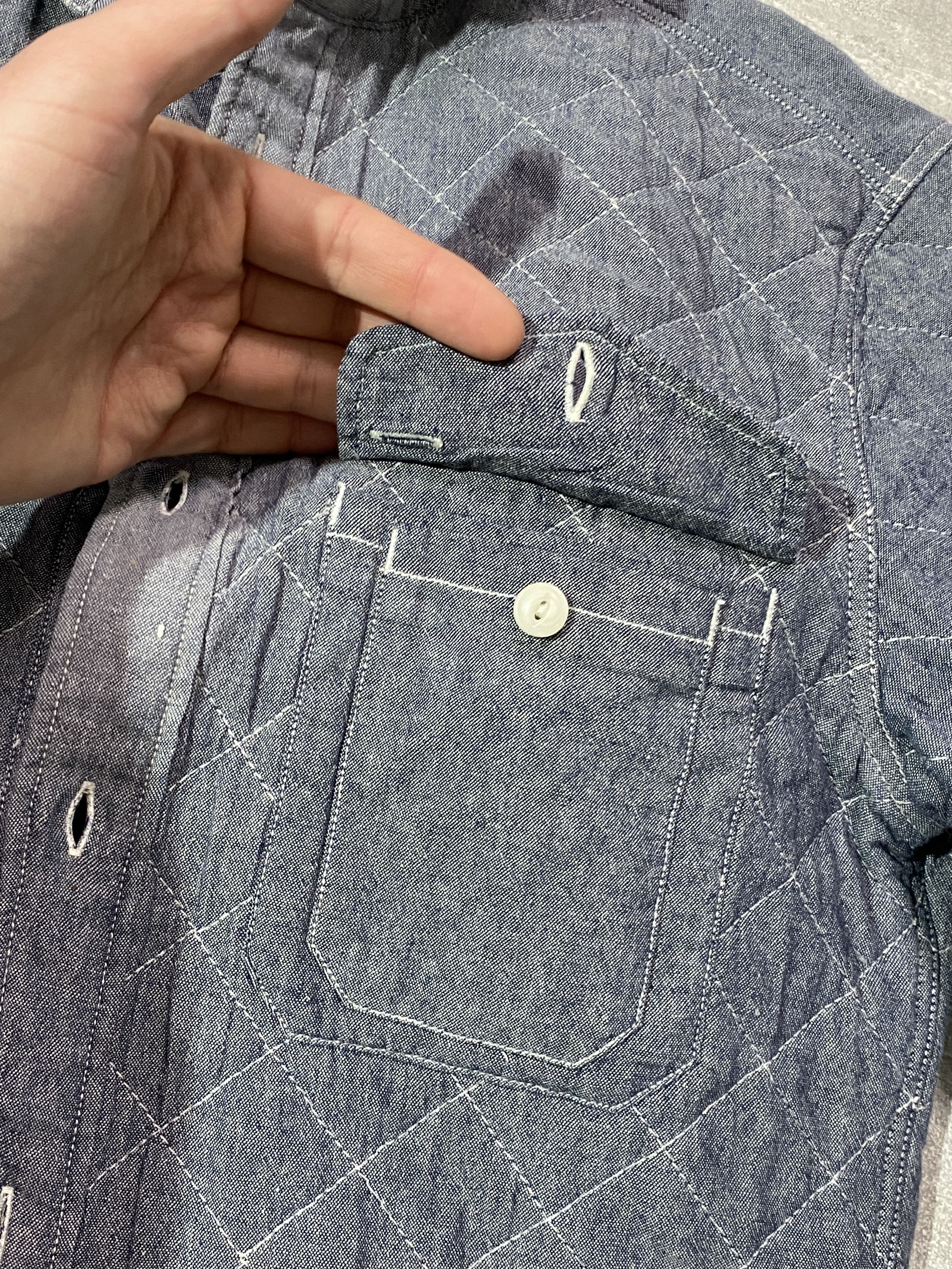 Allsaints Vintage Y2K Allsaints Sun Faded Denim Overshirt Size US S / EU 44-46 / 1 - 10 Thumbnail