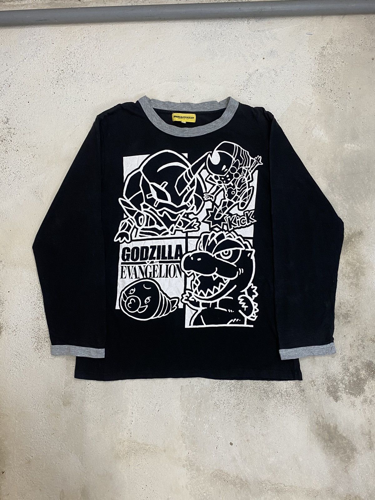 Anime × Japanese Brand Crazy Worn Faded Anima Tohoco Japan Evangelion X Godzilla Size US M / EU 48-50 / 2 - 1 Thumbnail