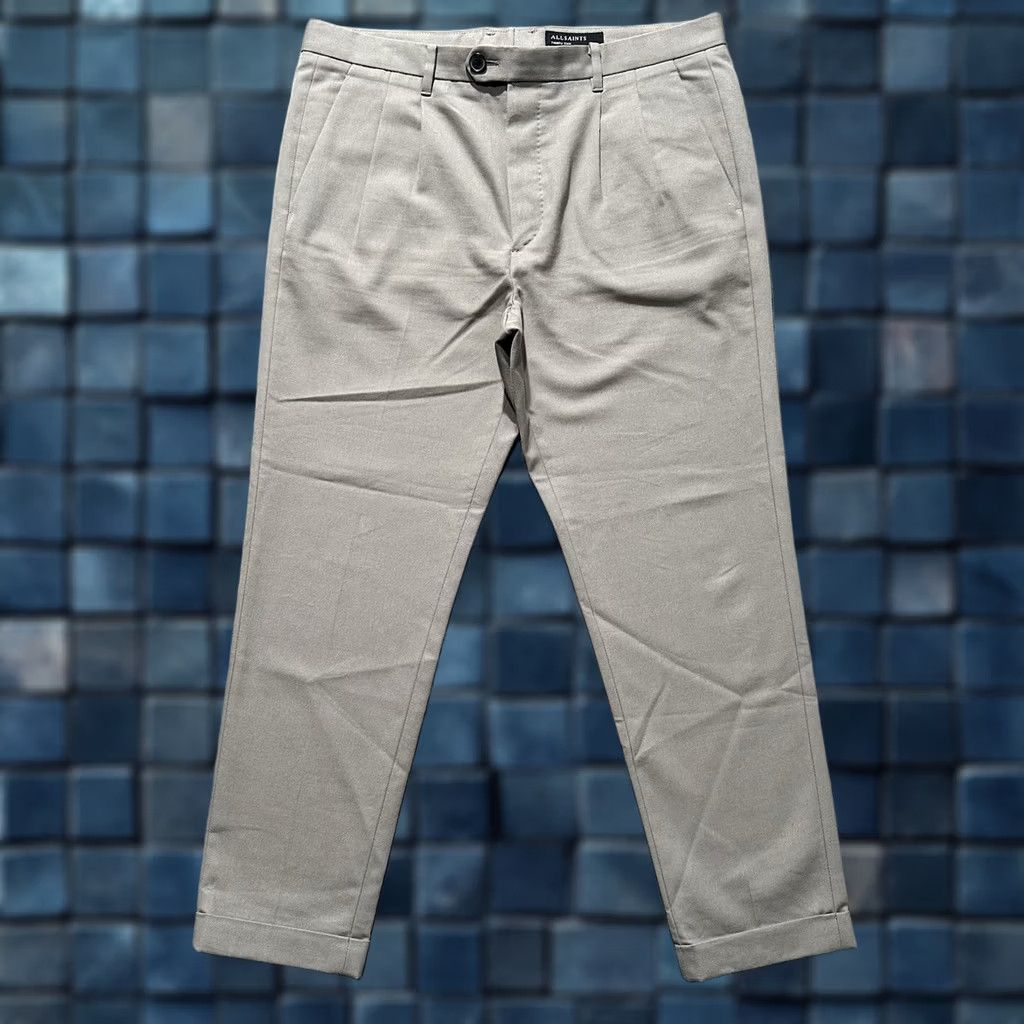 Allsaints Allsaints Pants Men 32 (35x26) Beige Tallis Trouser Pleated Wool Blend Cropped Size US 32 / EU 48 - 1 Thumbnail