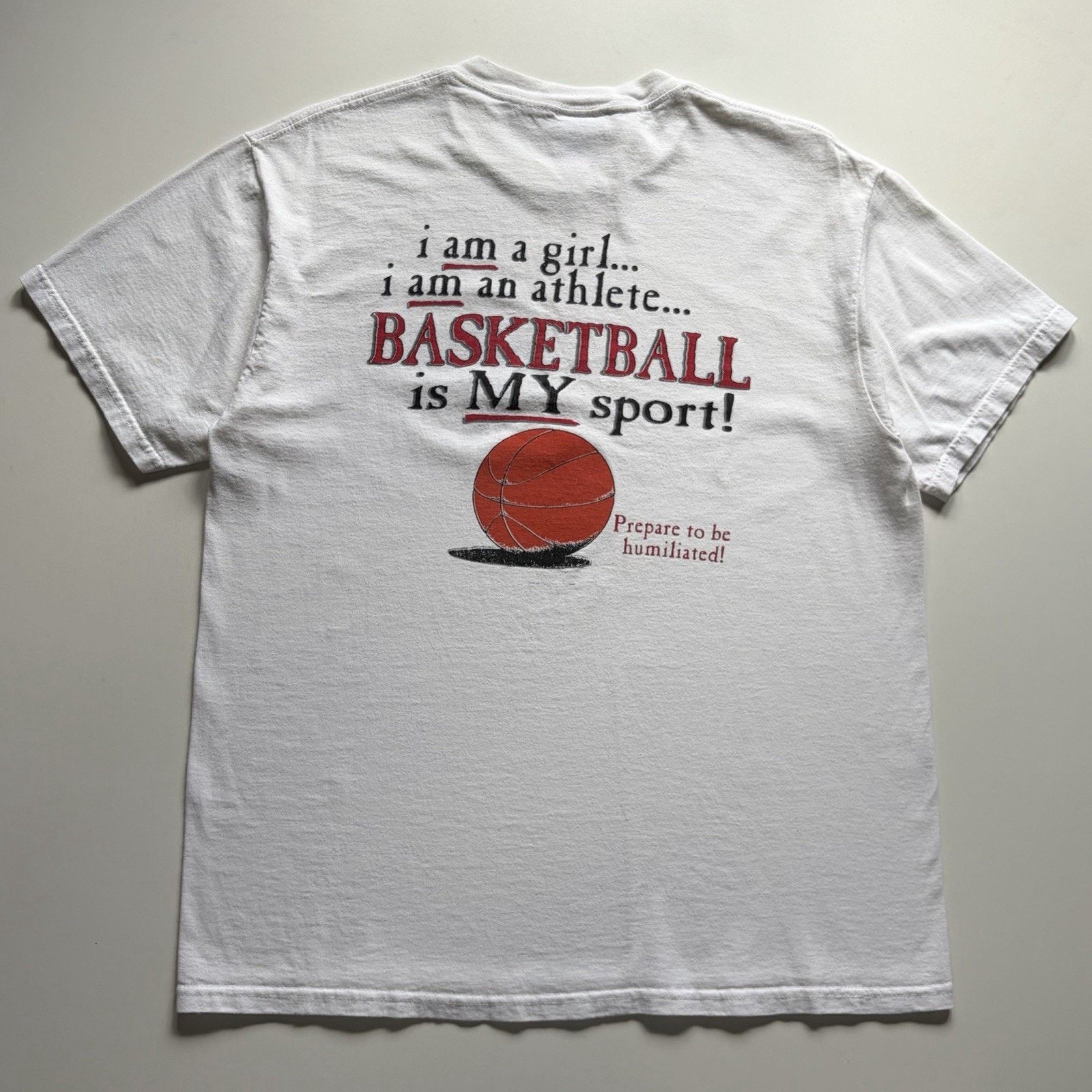 Vintage Womens Basketball Shirt Large Y2K Girl Power Funny