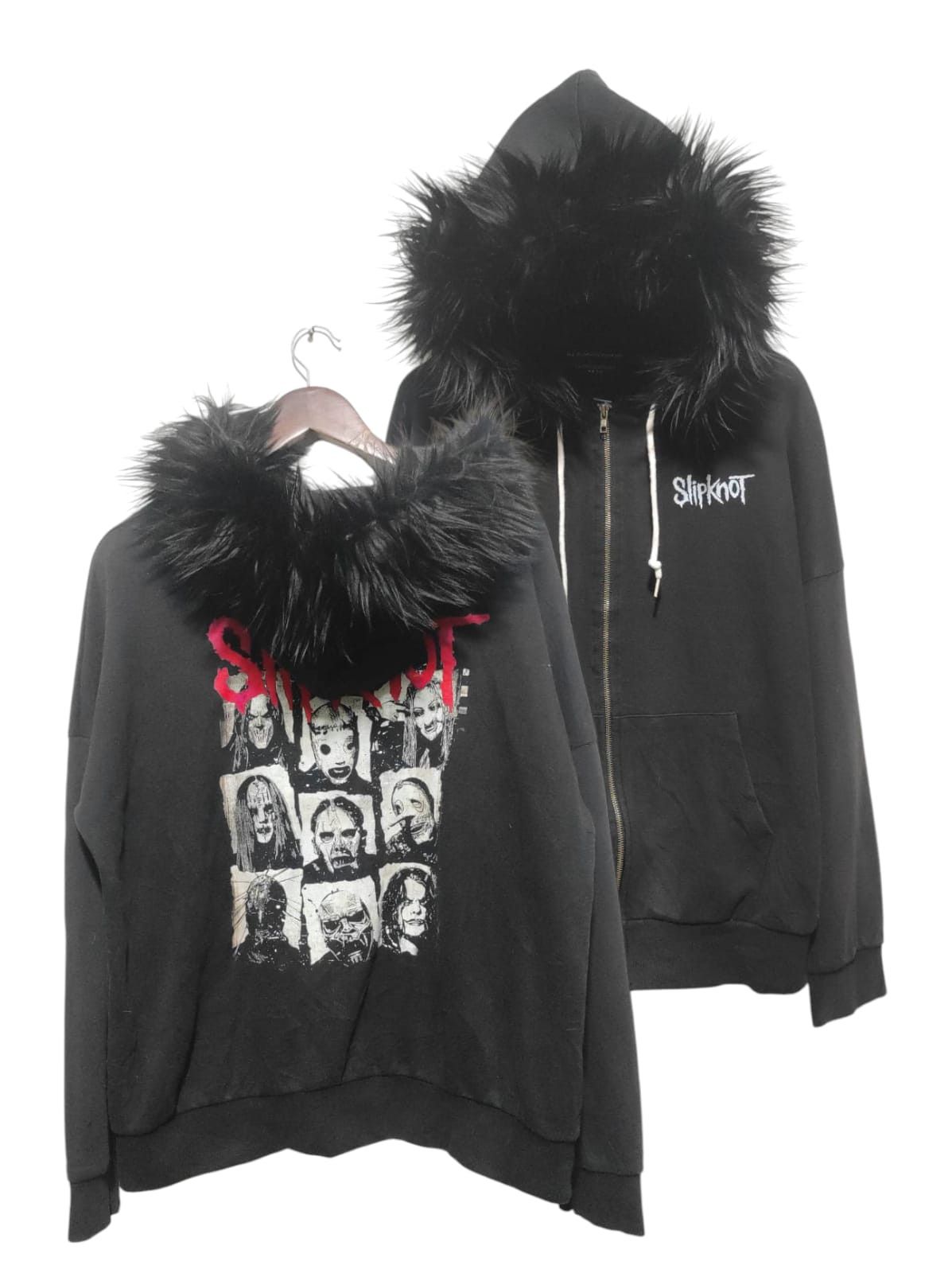 Hysteric Glamour Custom Slipknot Zipper Fur Hoodie IfSixWasNine LGB style Size US L / EU 52-54 / 3 - 1 Thumbnail