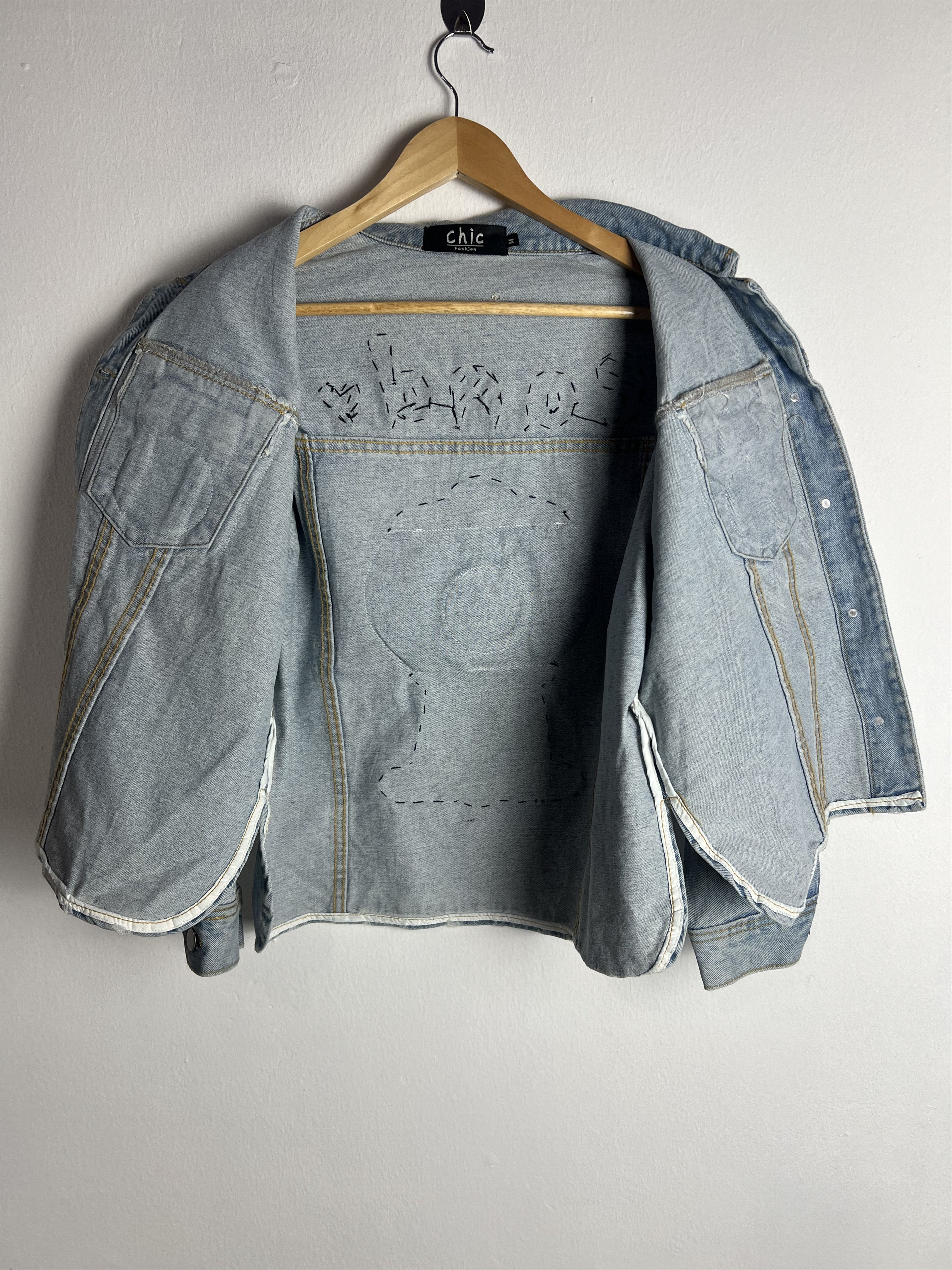 If Six Was Nine Big Happy Smiley Face Patches Light Wash Denim Jacket Size US M / EU 48-50 / 2 - 10 Thumbnail
