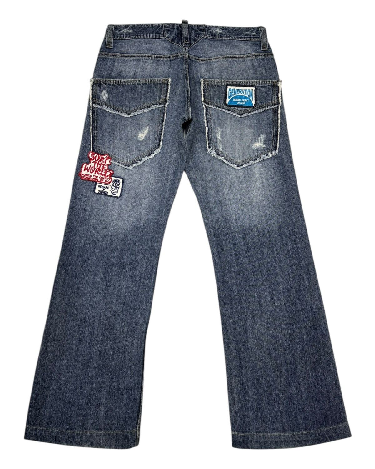 Hysteric Glamour Vintage Flared Jeans Urban Craft Patches Jeans Size US 32 / EU 48 - 3 Thumbnail