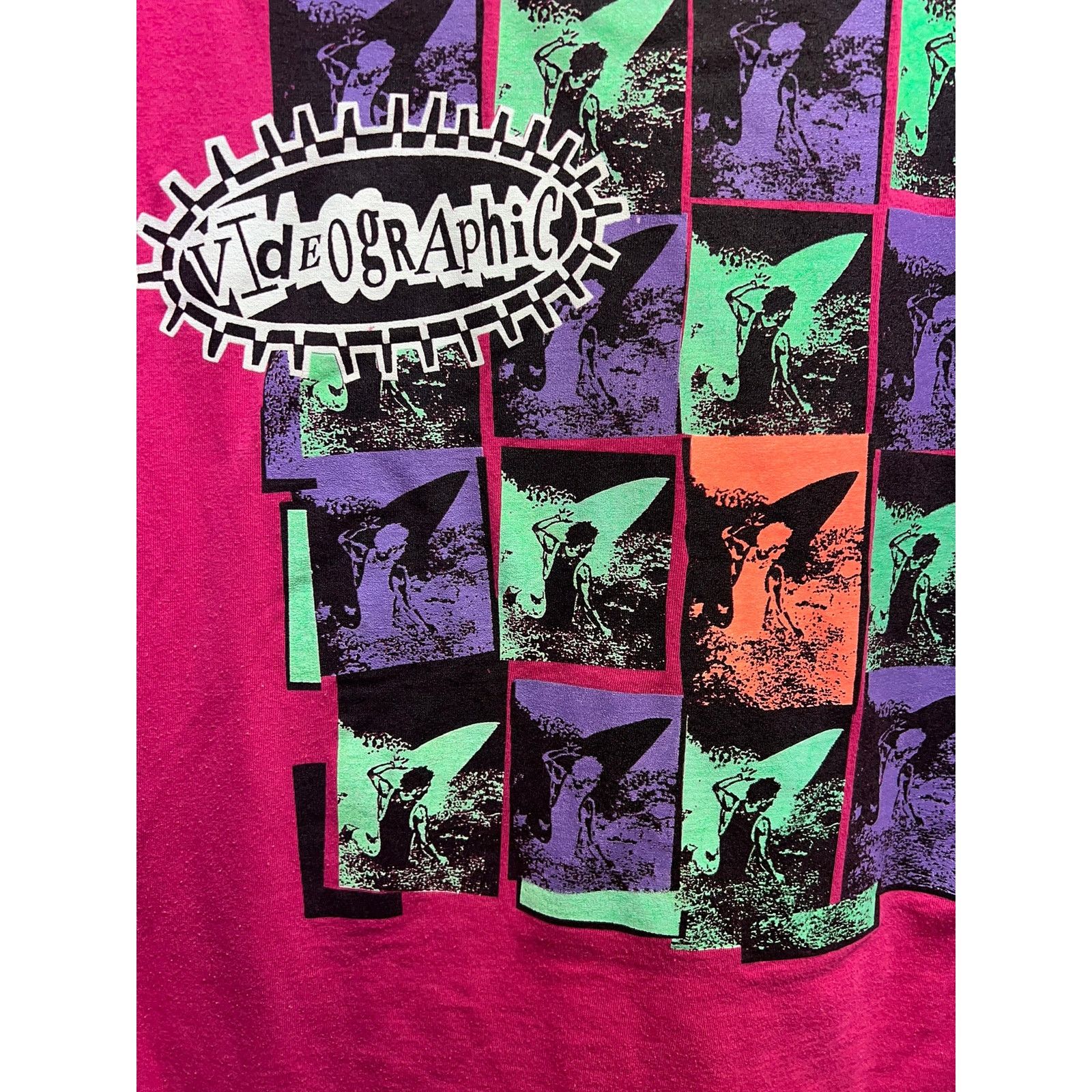 Vintage Vintage Surf Shirt Sun Sportswear Videographic Video Pink L Size US L / EU 52-54 / 3 - 4 Thumbnail