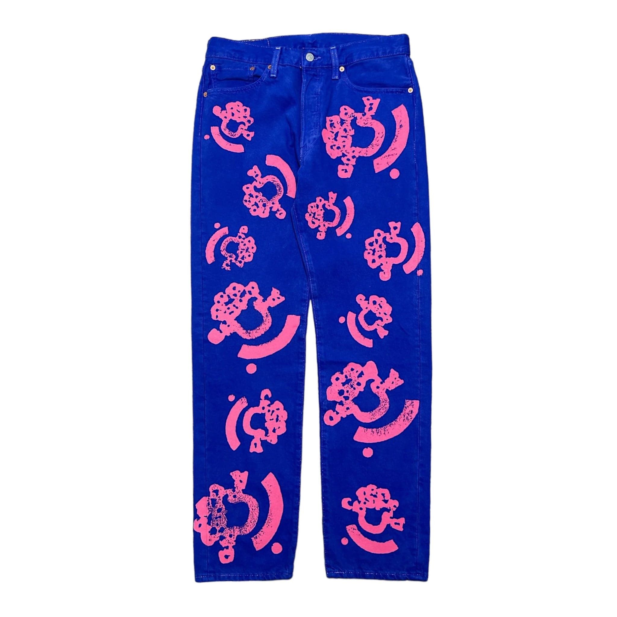 x Bstroy Cotton Wreath Jeans Blue Pink