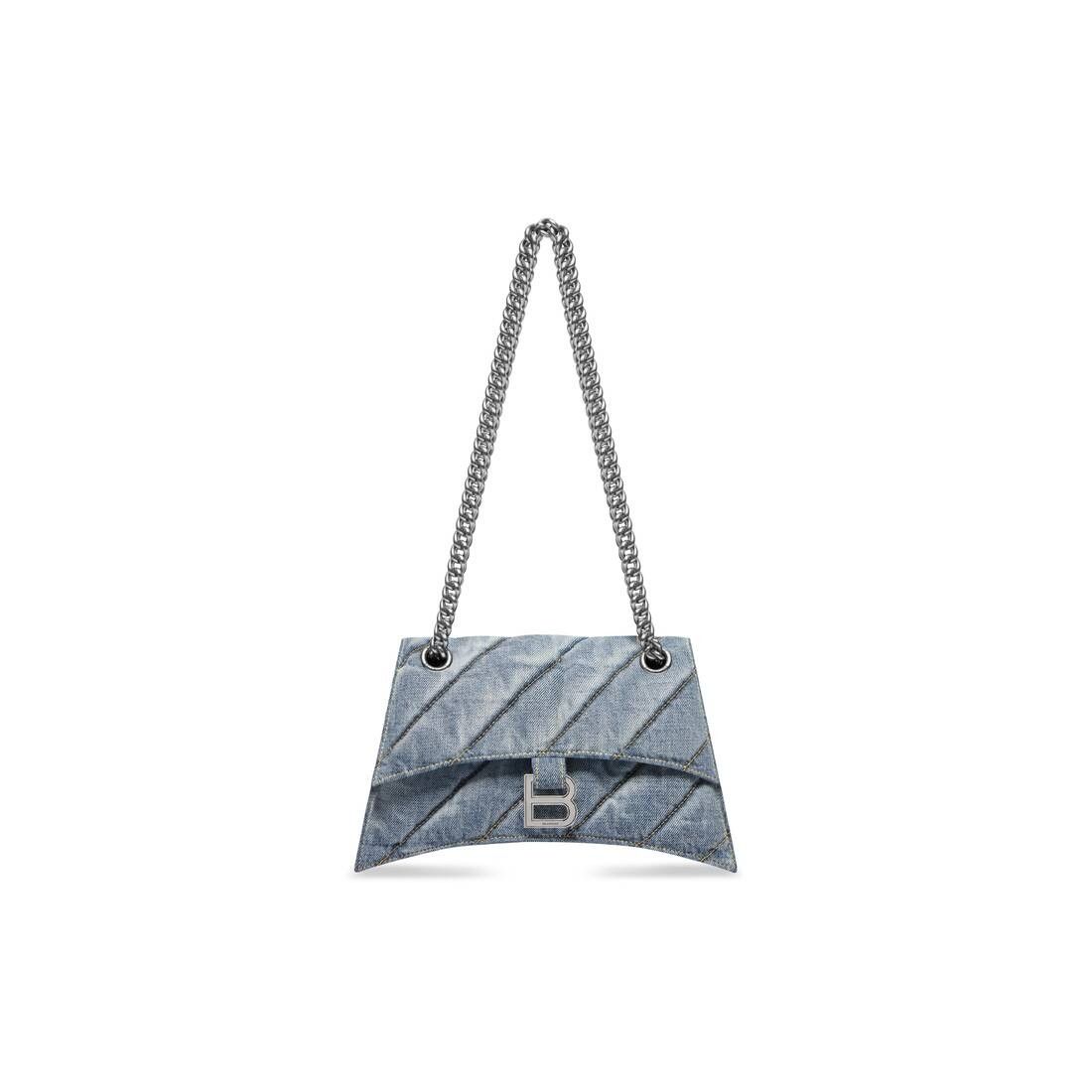 Balenciaga o1mt1gz0226 Size: OS / Crush Small Chain Bag In Blue Size ONE SIZE - 1 Thumbnail