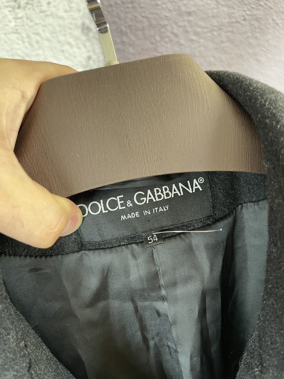 Dolce & Gabbana Dolce & Gabbana wool double breasted overcoat leather trim Size US L / EU 52-54 / 3 - 5 Thumbnail