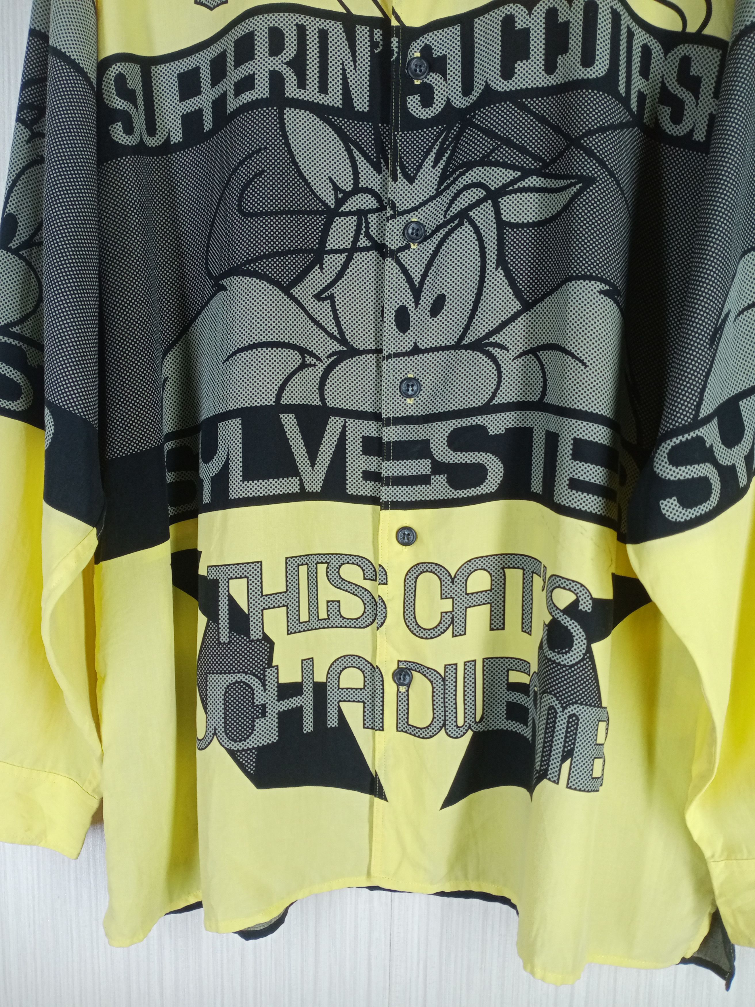 Cartoon Network × Vintage × Warner Bros Rare Vintage 1997 Warner Bros Sylvester Fullprint Shirt Size US XL / EU 56 / 4 - 5 Thumbnail