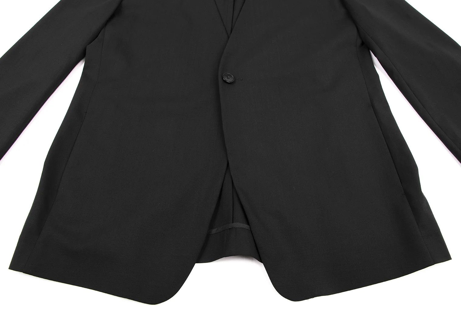 Emporio Armani Wool 1-Button No-Collar Jacket in Black Size 48 Size US M / EU 48-50 / 2 - 5 Thumbnail