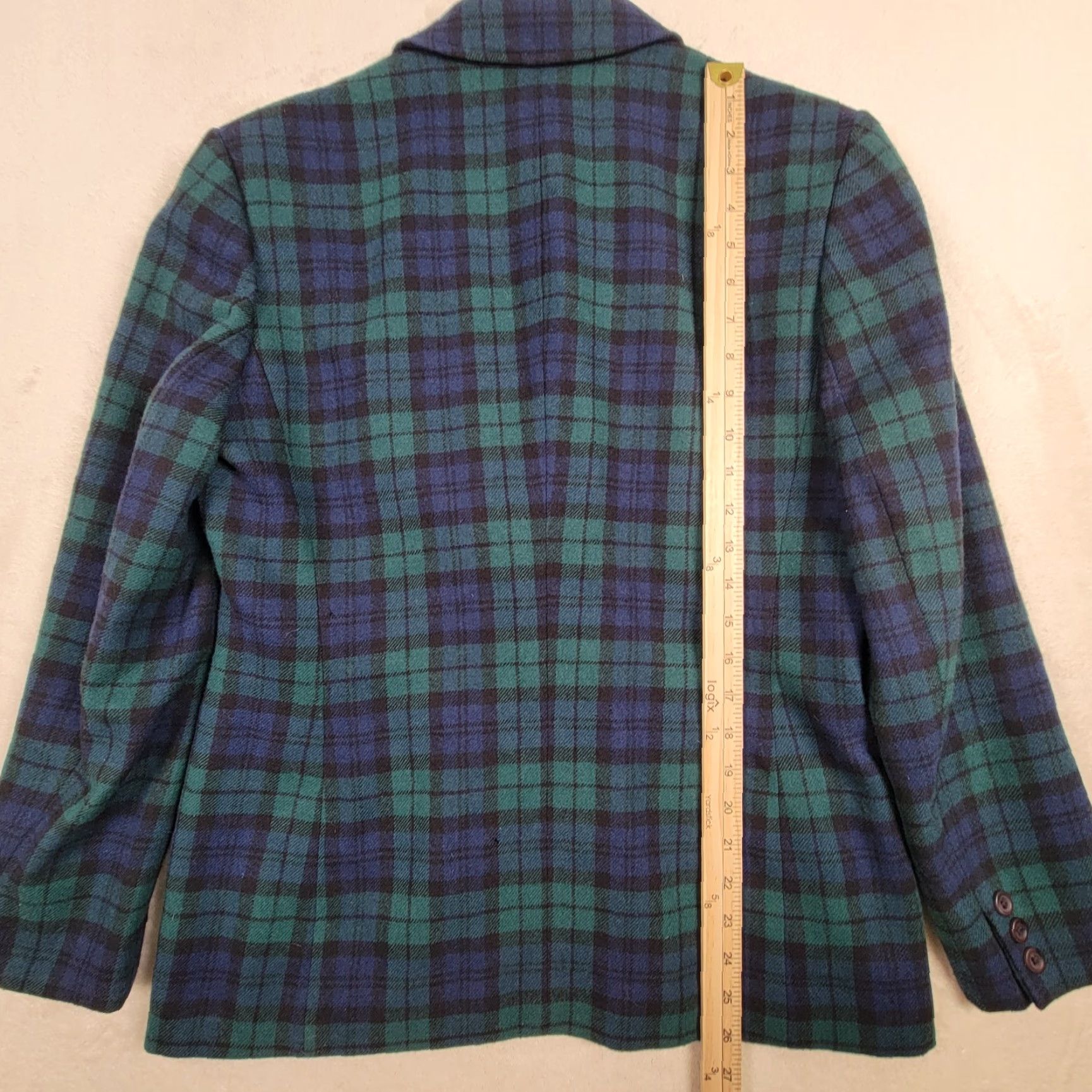 Pendleton VINTAGE Pendleton Blazer Jacket Wool Plaid Green Size 10 USA Lined Women's Size L / US 10 / IT 46 - 6 Thumbnail
