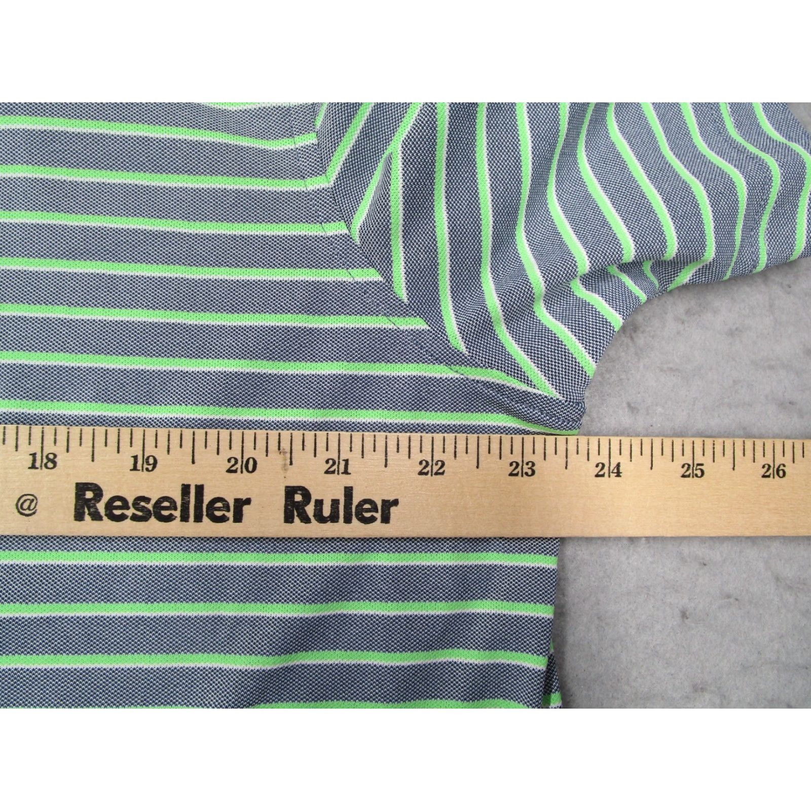 johnnie-O JOHNNIE-O Polo Shirt Mens L Green Striped Twilight Hangin Out Logo on Front Casual Golf Size US L / EU 52-54 / 3 - 7 Thumbnail