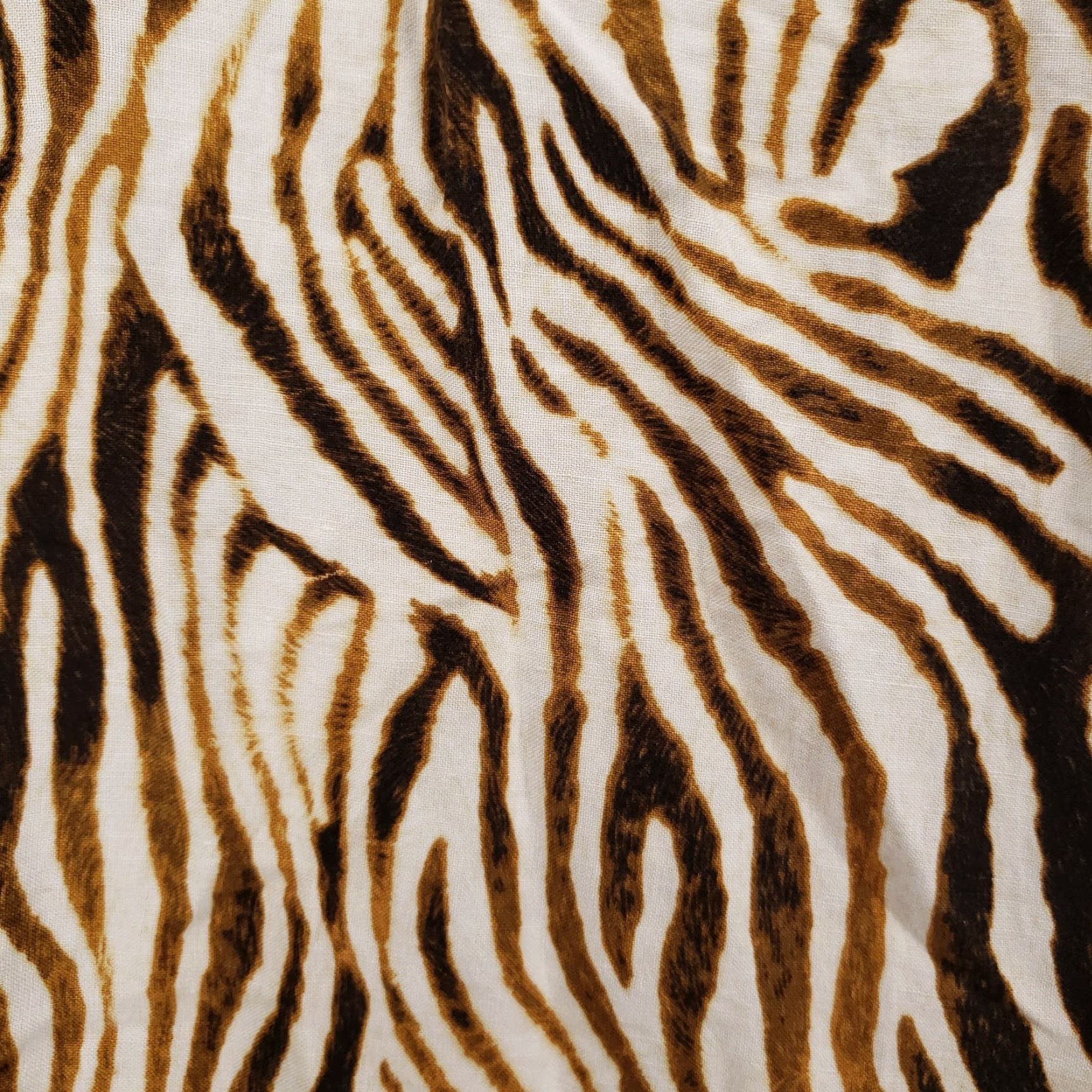 Evan Picone Evan Picone Skirt Womens 14 Brown Linen Blend Knee Length Zebra Wrap Zip Button Accents Zipper Lightweight Bohemian Preppy Spring Fall Casual Dressy Size 36" / US 14 / IT 50 - 3 Thumbnail