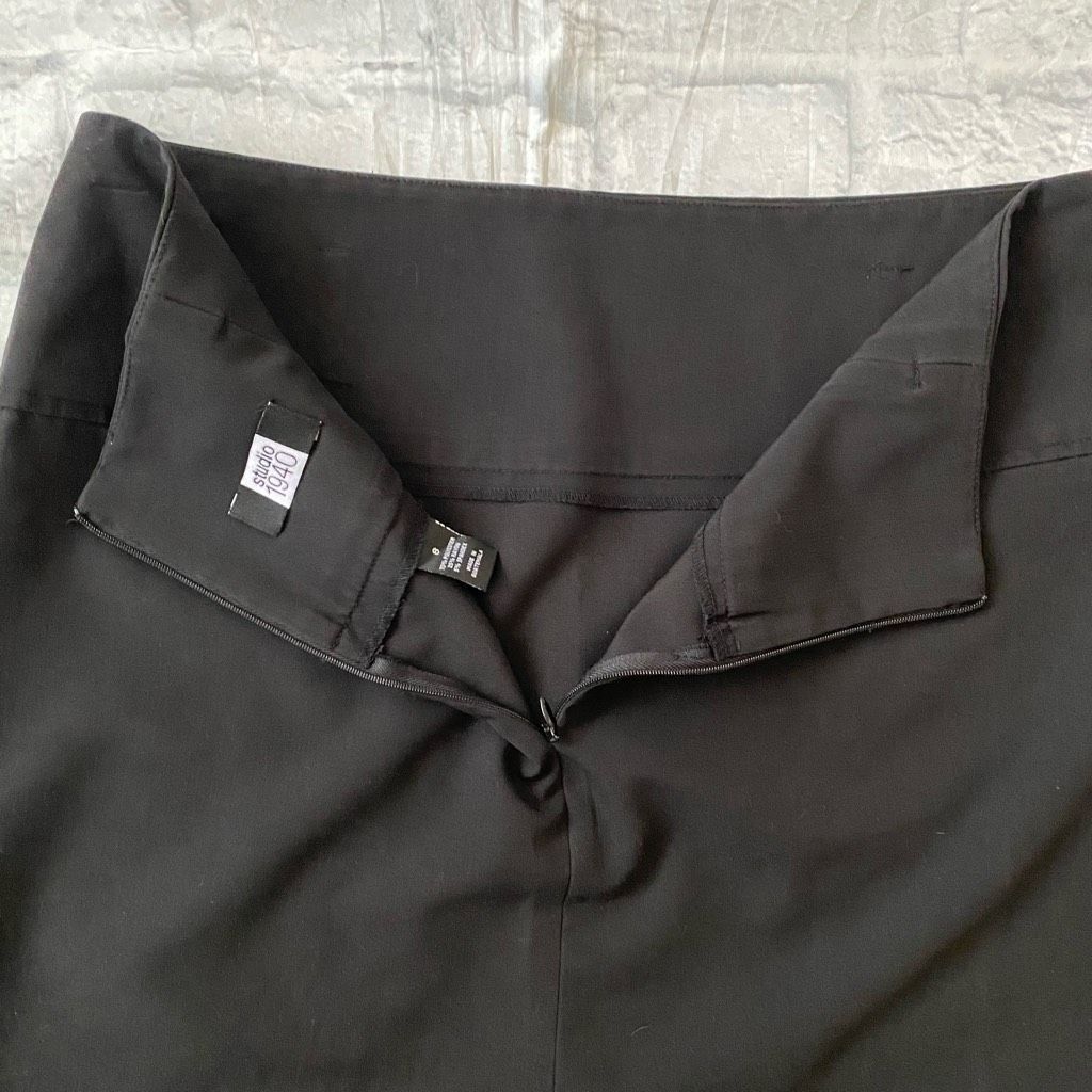 Other Studio 1940 women 8 black knee length skirt w/back slit Size 30" / US 8 / IT 44 - 6 Thumbnail
