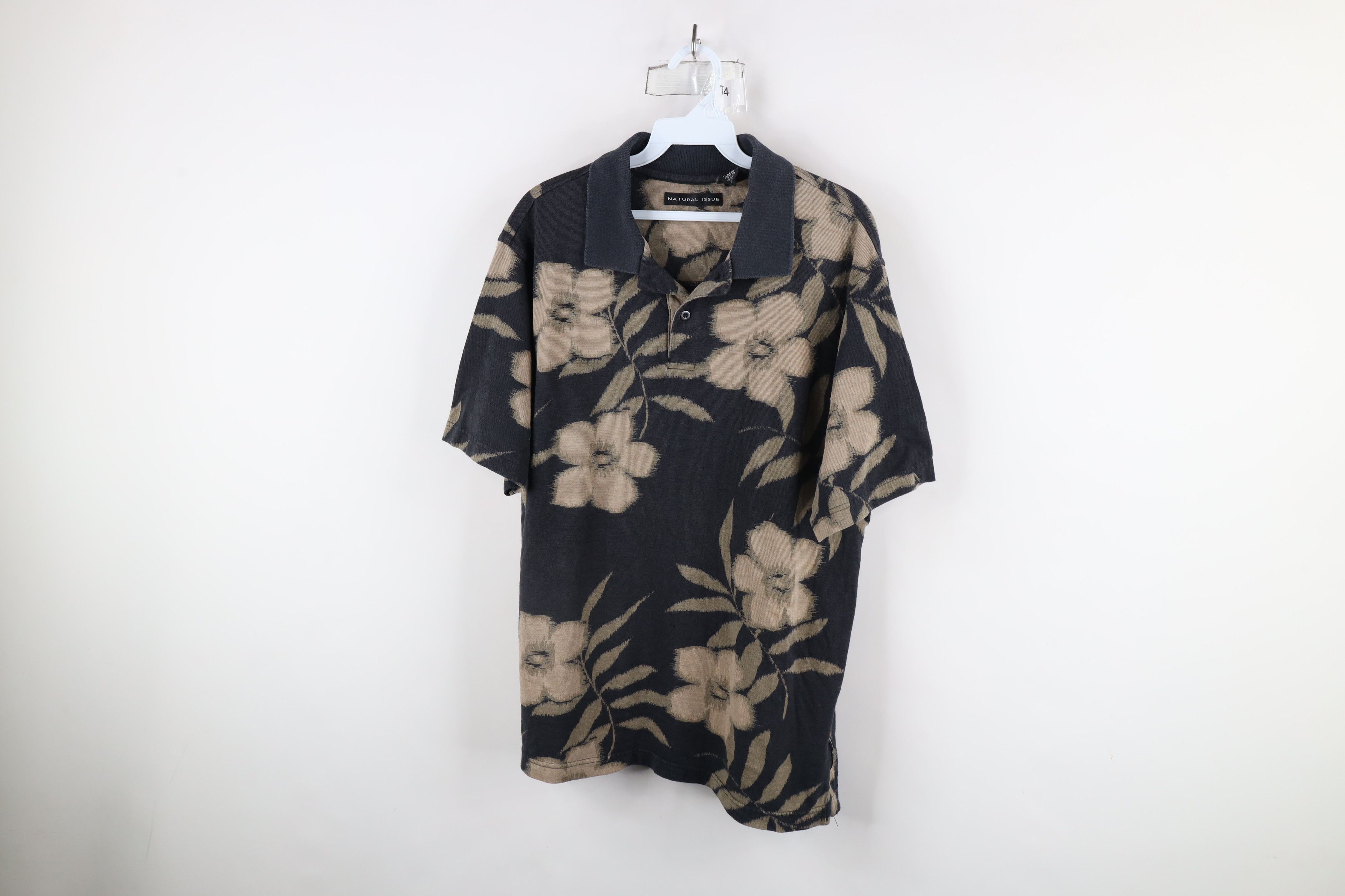Vintage Vintage 90s Streetwear Abstract Flower Collared Polo Shirt Size US M / EU 48-50 / 2 - 1 Thumbnail