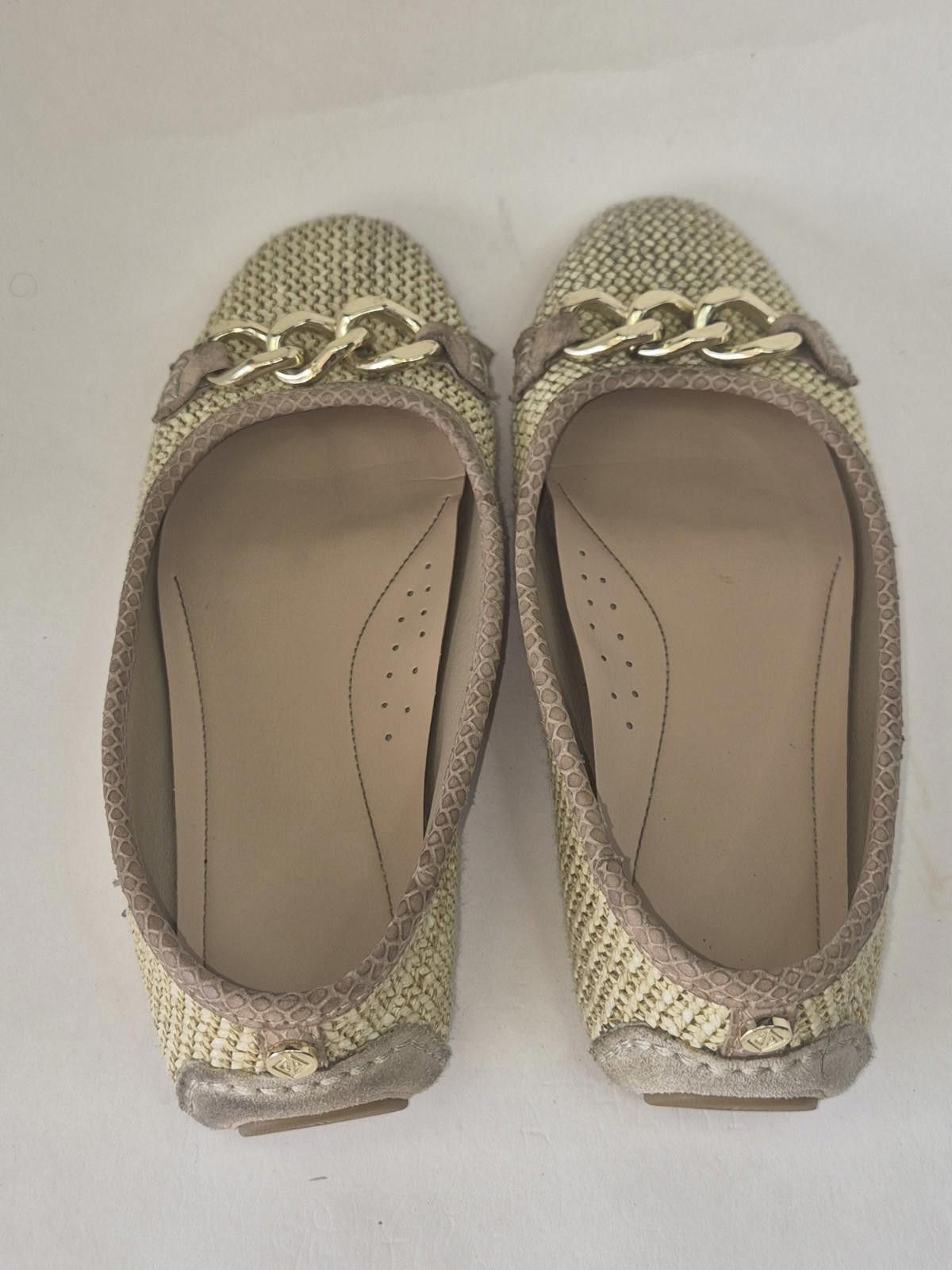 Donald Pliner DONALD J PLINIER Woven Raffia Ballet Flats Beige Boho Sz. 7M Size US 7 / IT 37 - 9 Thumbnail