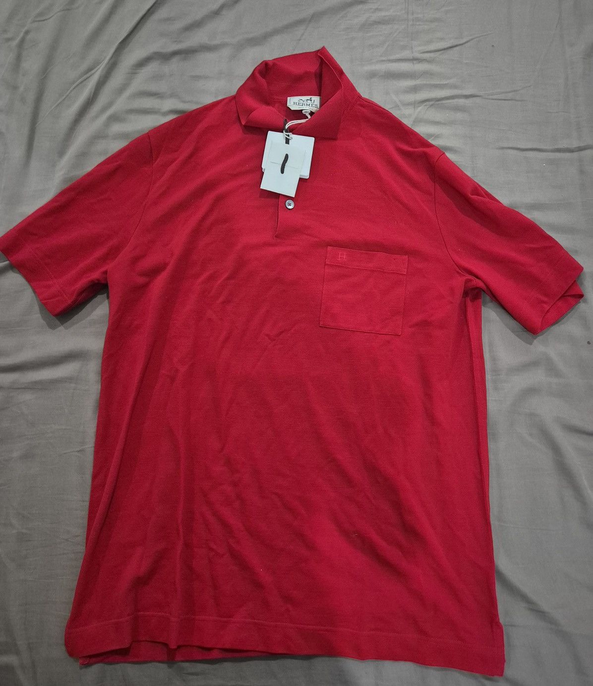 Hermes H Emboidered Buttoned Polo shirt Red Size US S / EU 44-46 / 1 - 2 Thumbnail