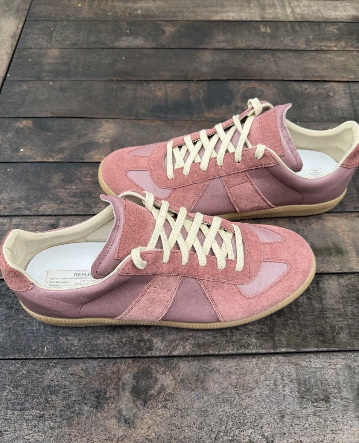 Maison Margiela Maison Margiela Replica GAT Pink 12 45 Low Tops Gum Size US 12 / EU 45 - 1 Thumbnail