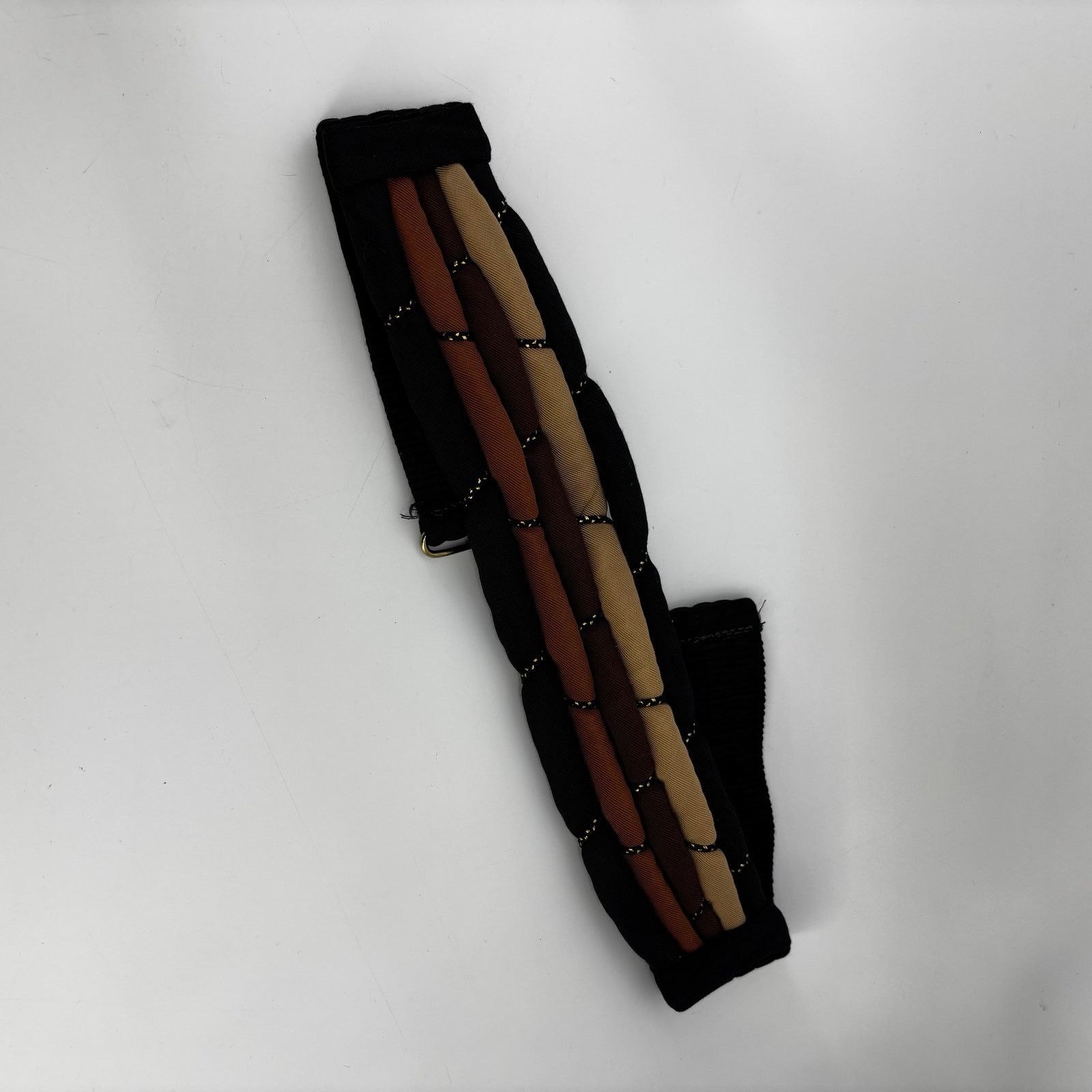 Other Vtg Cummerbund Belt Women's Puffy Fabric Belt Brown Tan OS Size ONE SIZE - 5 Thumbnail