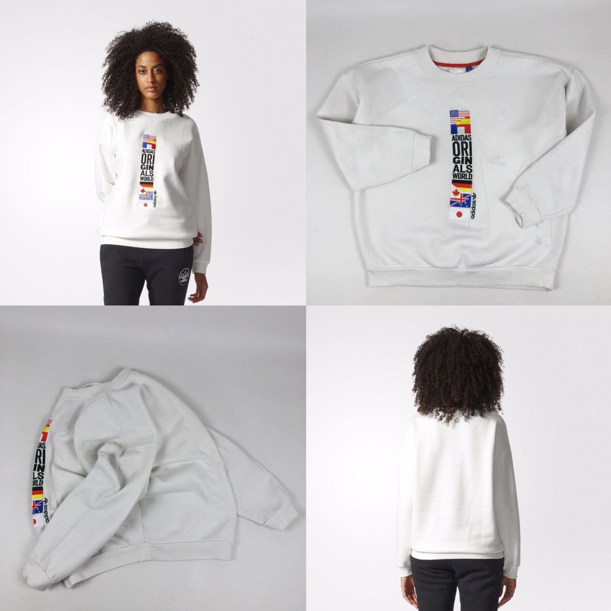 Adidas × Jeremy Scott ADIDAS Originals Archive Country Series Big Logo Sweatshirt Pullover Jumper 12 Size M / US 6-8 / IT 42-44 - 1 Thumbnail