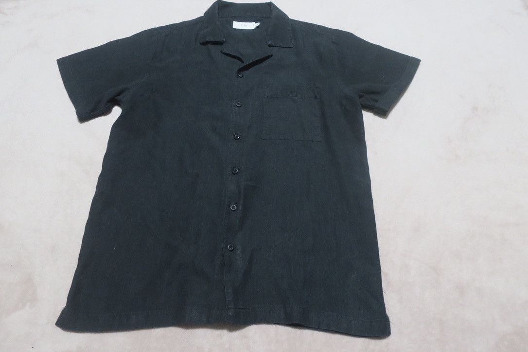 Onia Men's Black Linen Blend Camp Shirt Short Sleeve Size US S / EU 44-46 / 1 - 3 Thumbnail