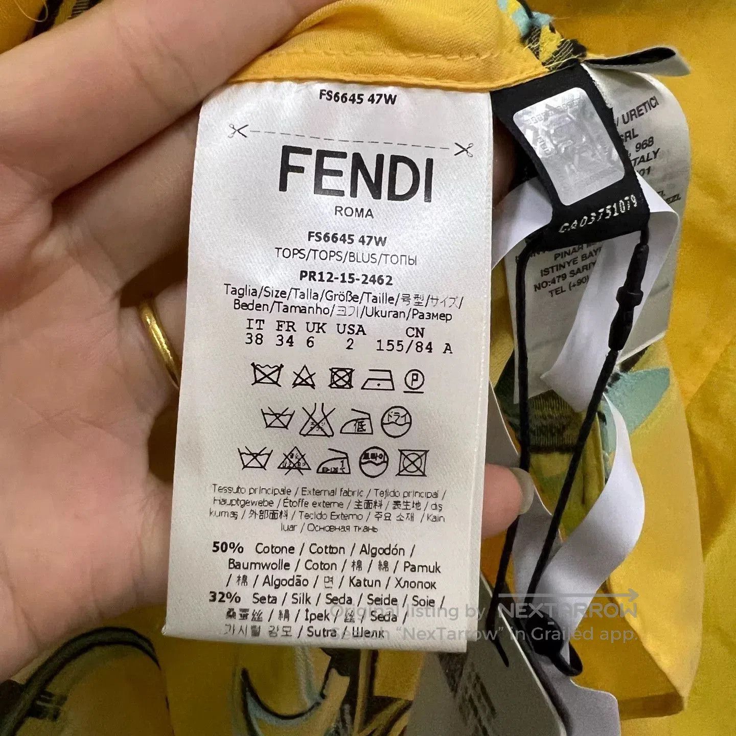 Fendi fendi floral print dress in yellow. Size M / US 6-8 / IT 42-44 - 5 Thumbnail