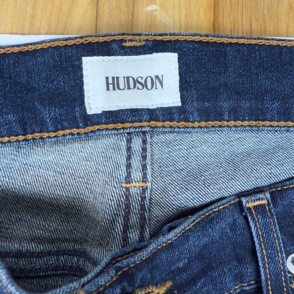Hudson HUDSON Blake Denim Slim Straight Whiskered Faded Medium Size US 34 / EU 50 - 4 Thumbnail