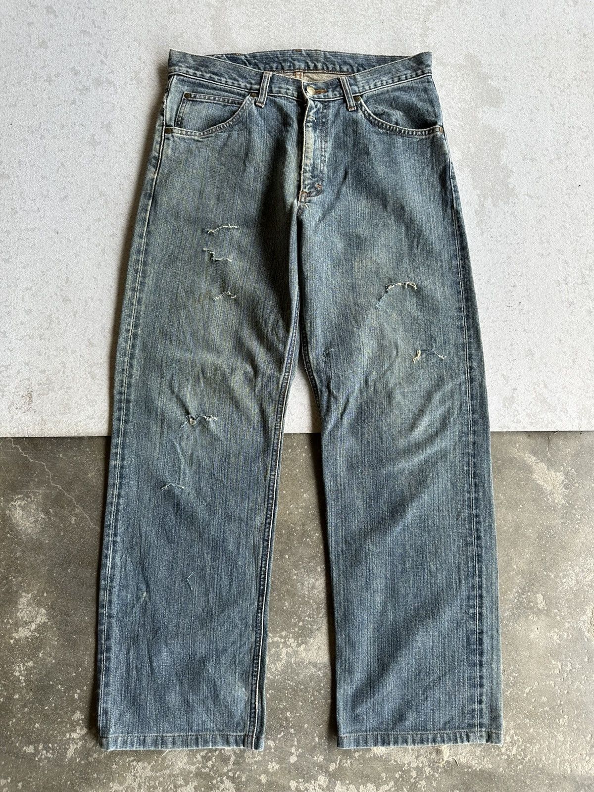 Lee OFFER ACCEPT🩸Vintage LEE Ripped Jean Distressed Denim Pants Size US 31 - 1 Thumbnail