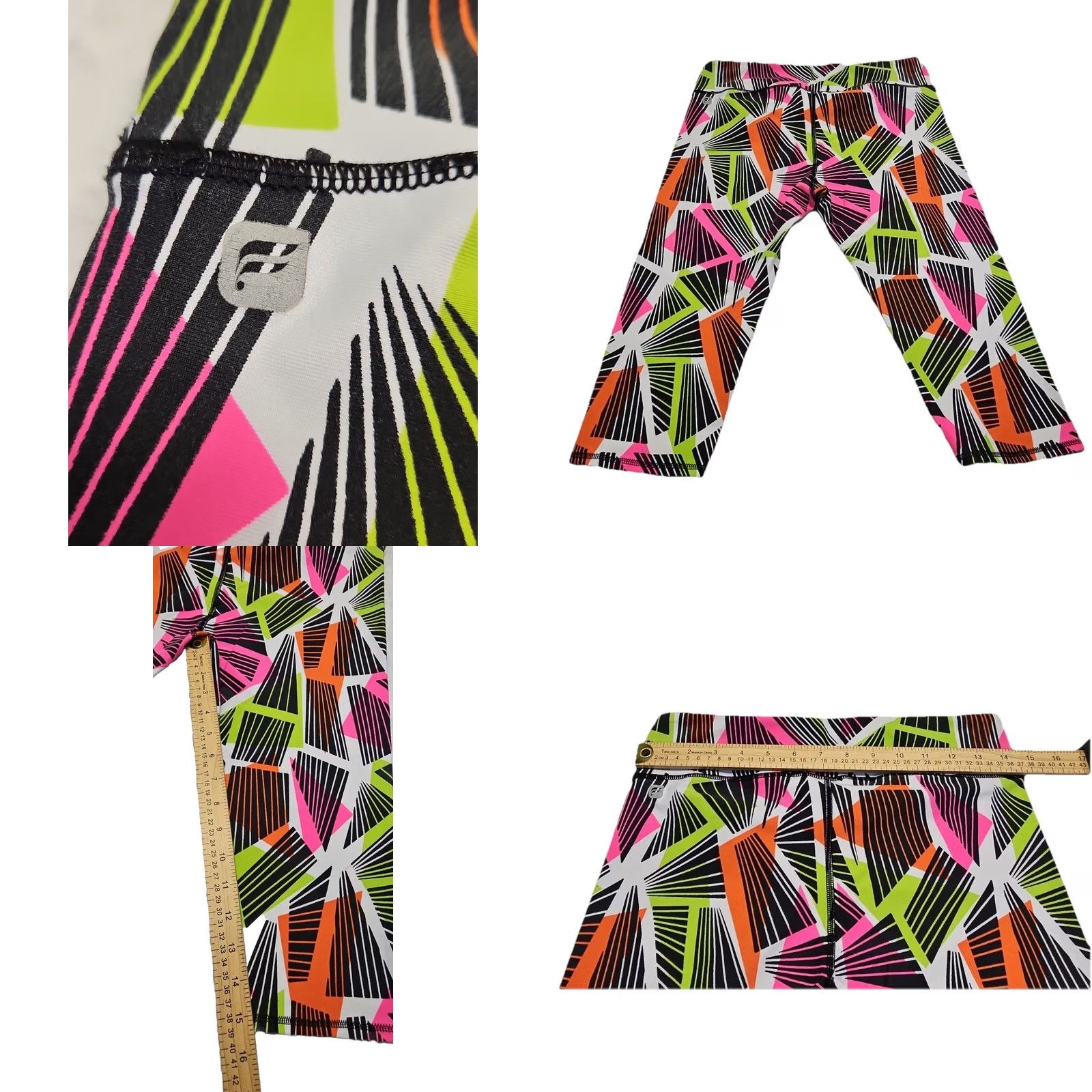 Fabletics Fabletics Leggings Womens Medium Multicolor Geometric Print Athletic Yoga Capri Size 32" / US 10 / IT 46 - 8 Thumbnail